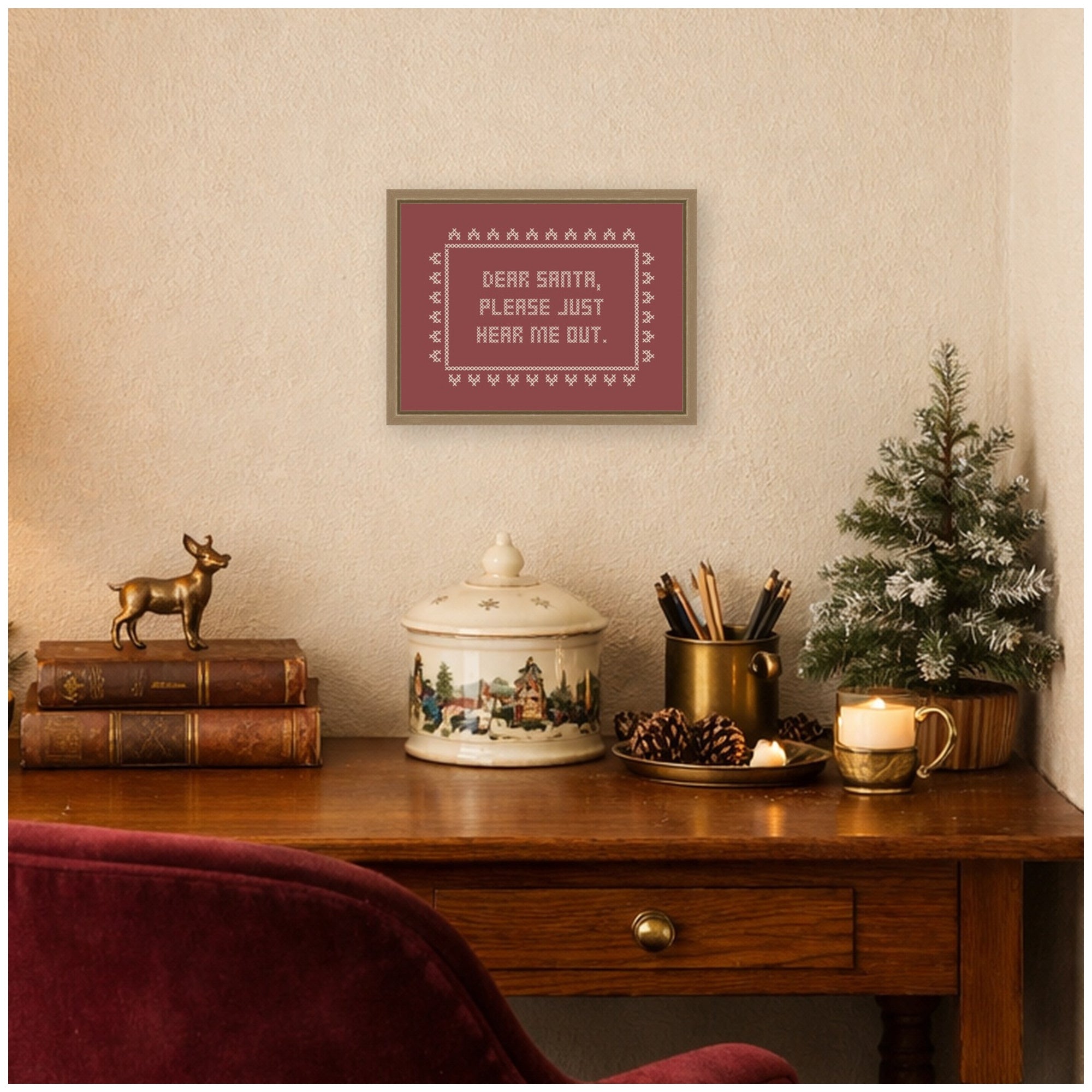 Framed Canvas Sylvie Dark Gold 13x10 6