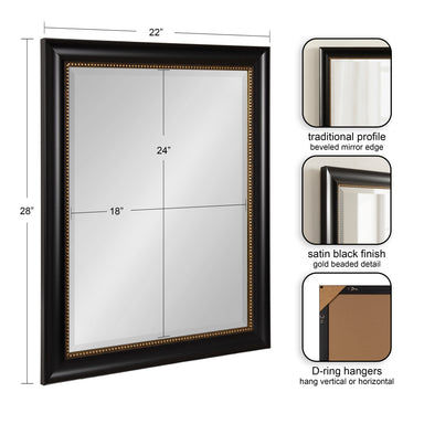 Rectangle Mirror Black 22x28 2