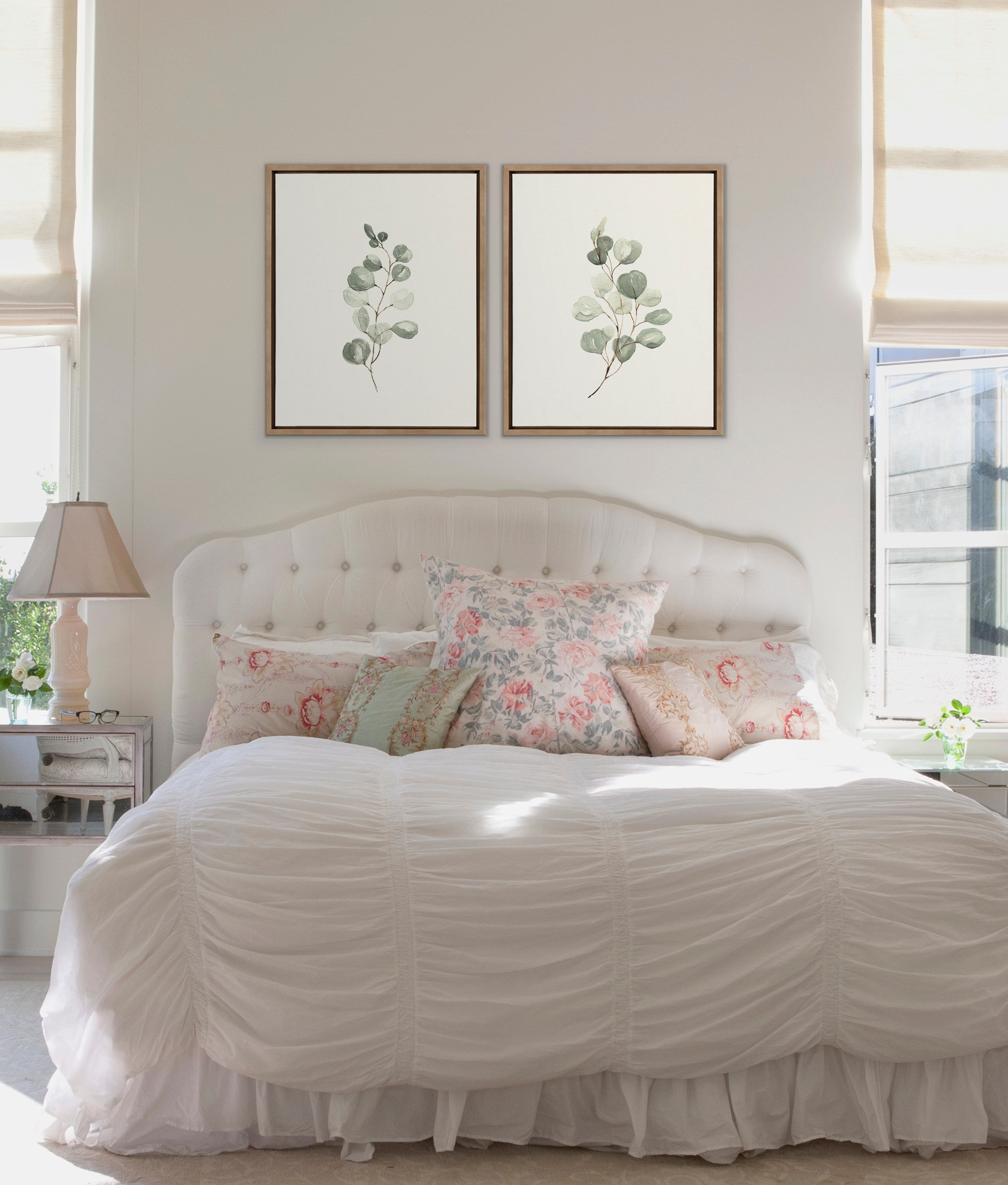 Sylvie Eucalyptus Framed Canvas Set by Maja Mitrovic of Makes My Day Happy
