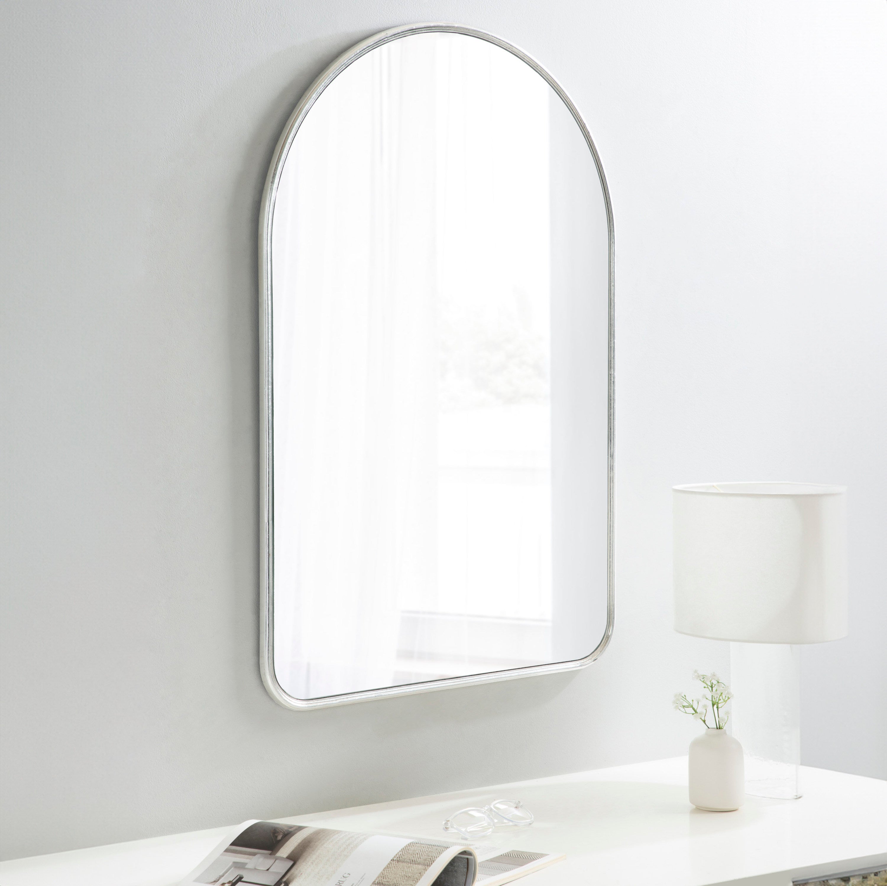 Arch Mirror Silver 24x36 6