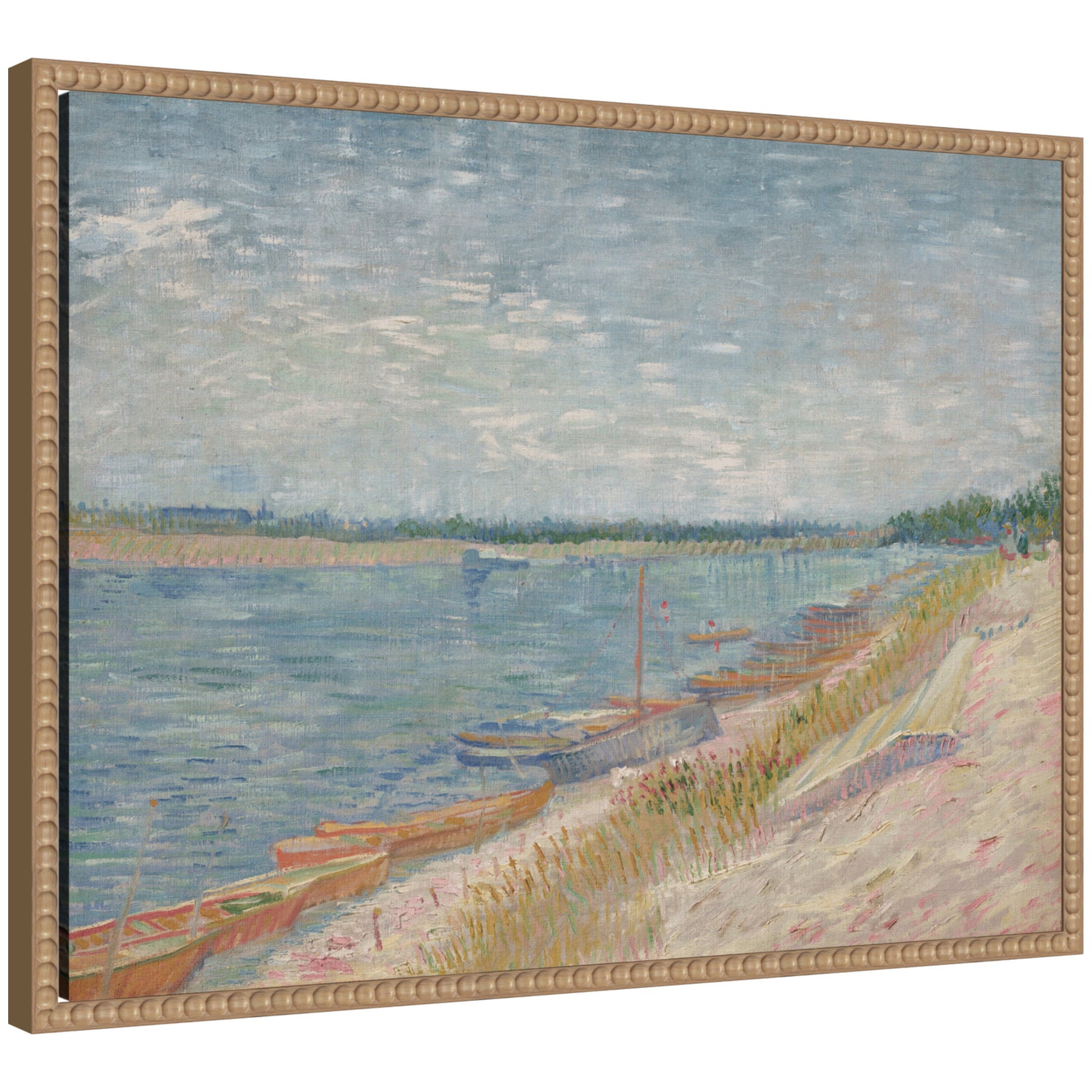 Framed Canvas Sylvie Beaded Rustic Natural 24x18 1