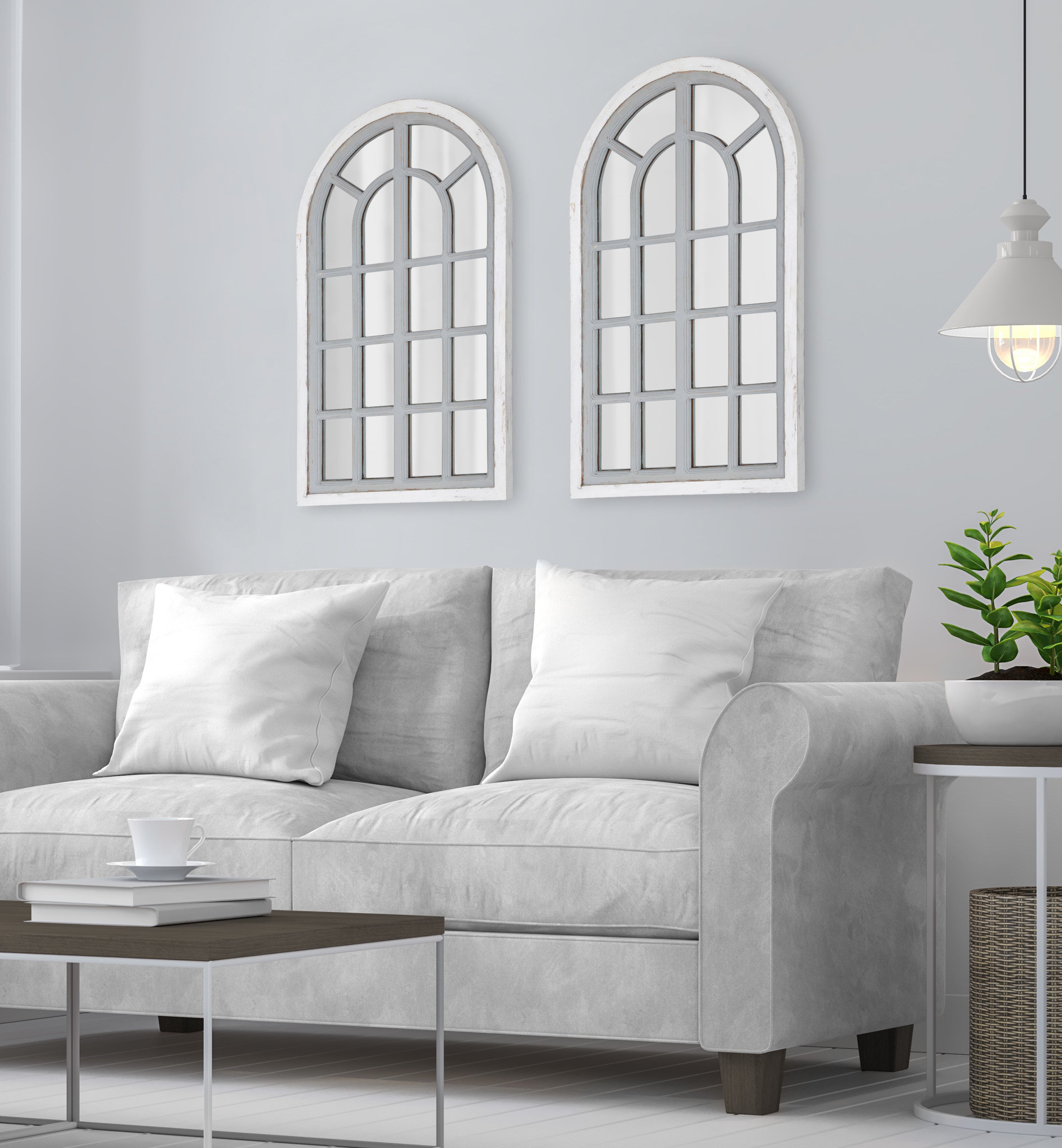 Windowpane Mirror Gray 22x38 7