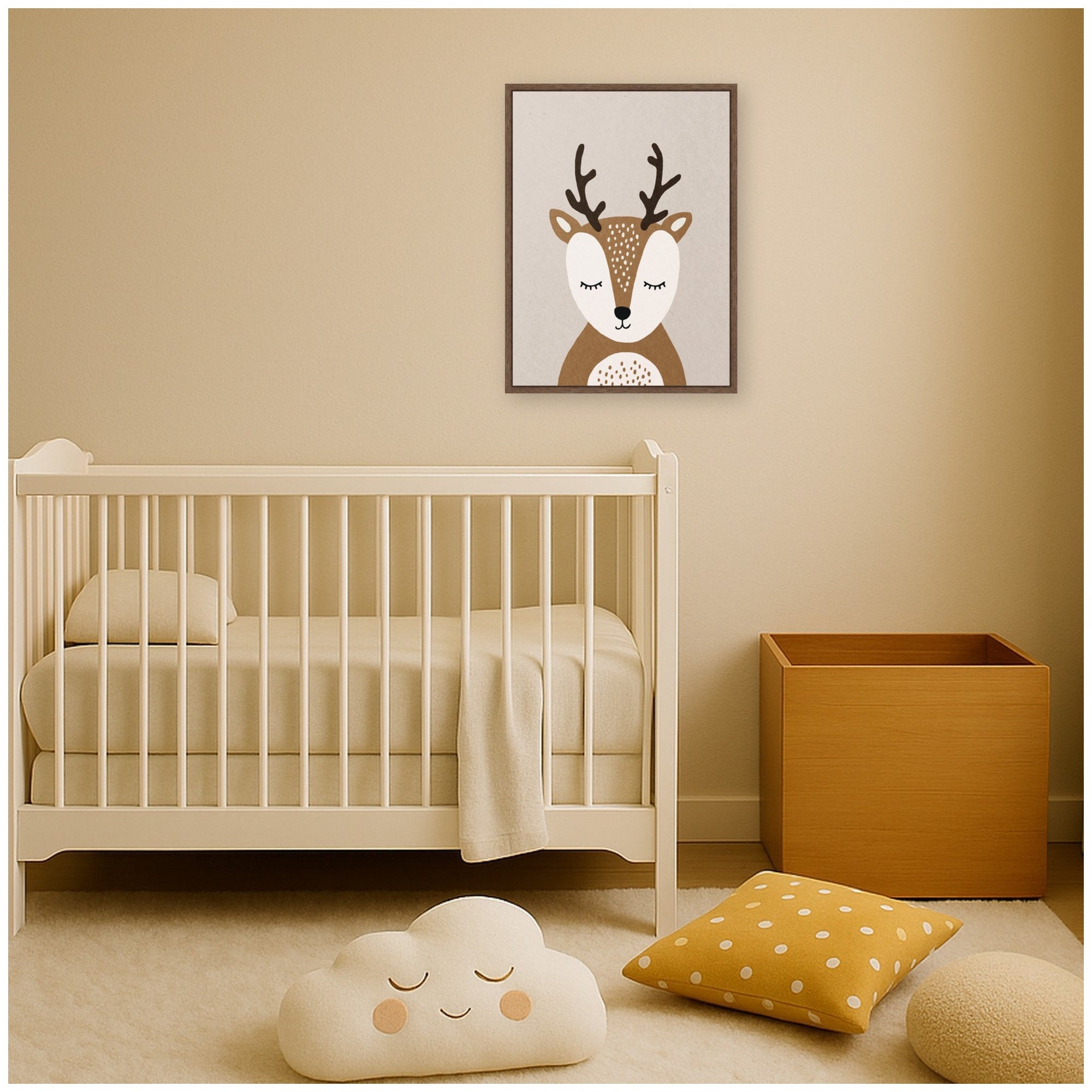 Deer by July Art Prints Framed Canvas Wall Art Print