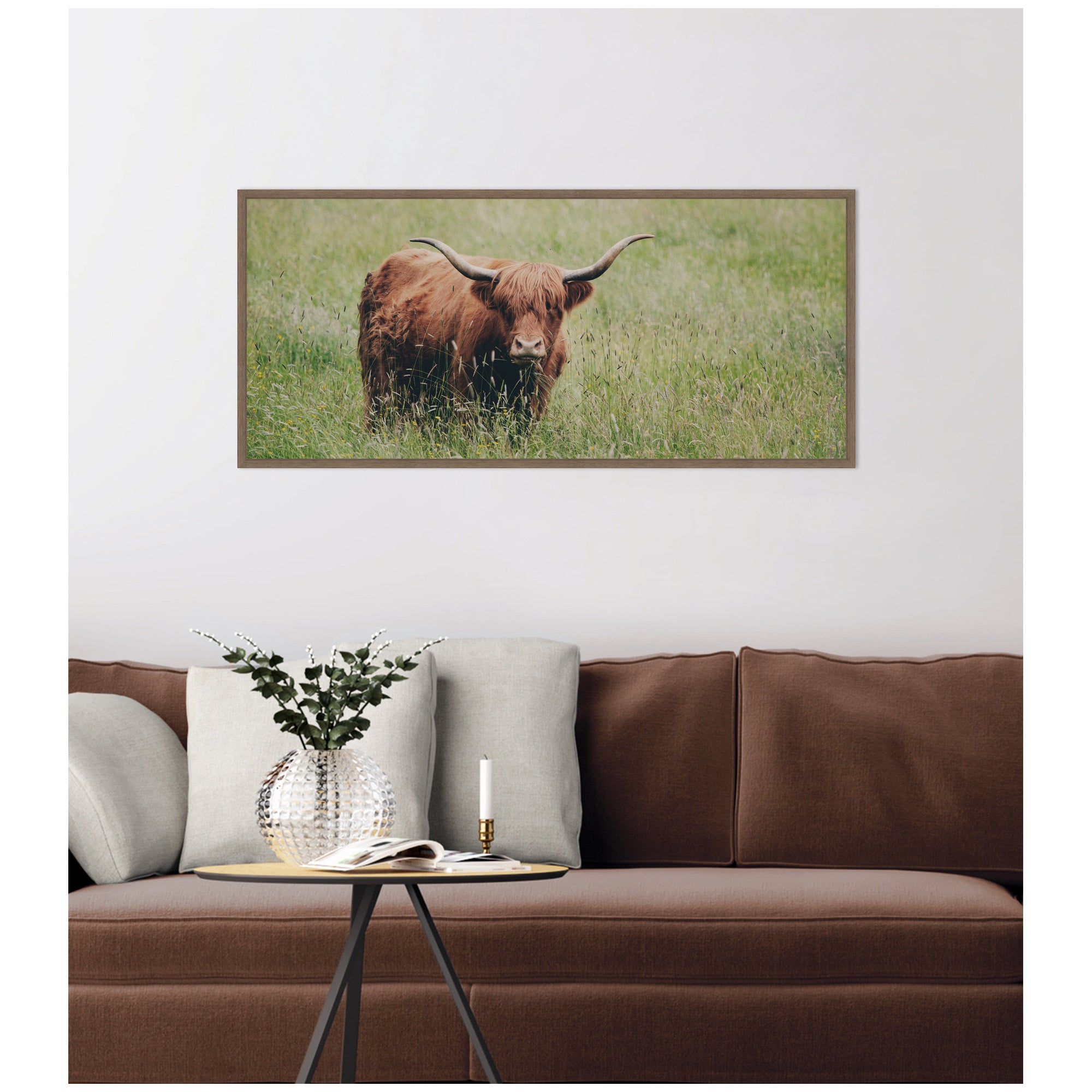 Highland Cow No. 1 by Laura Evans Framed Canvas Wall Art Print