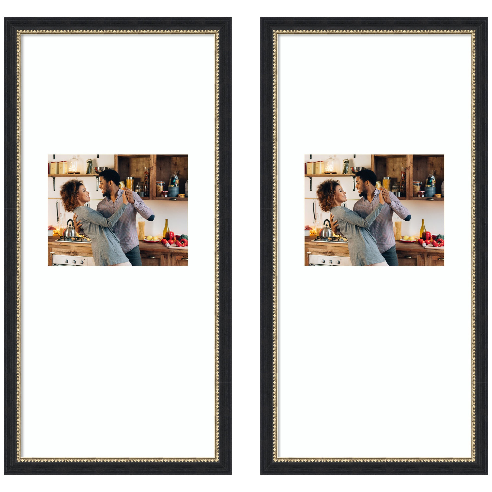 Wall Frame Belmont Black 14x30 matted to 8x10 1