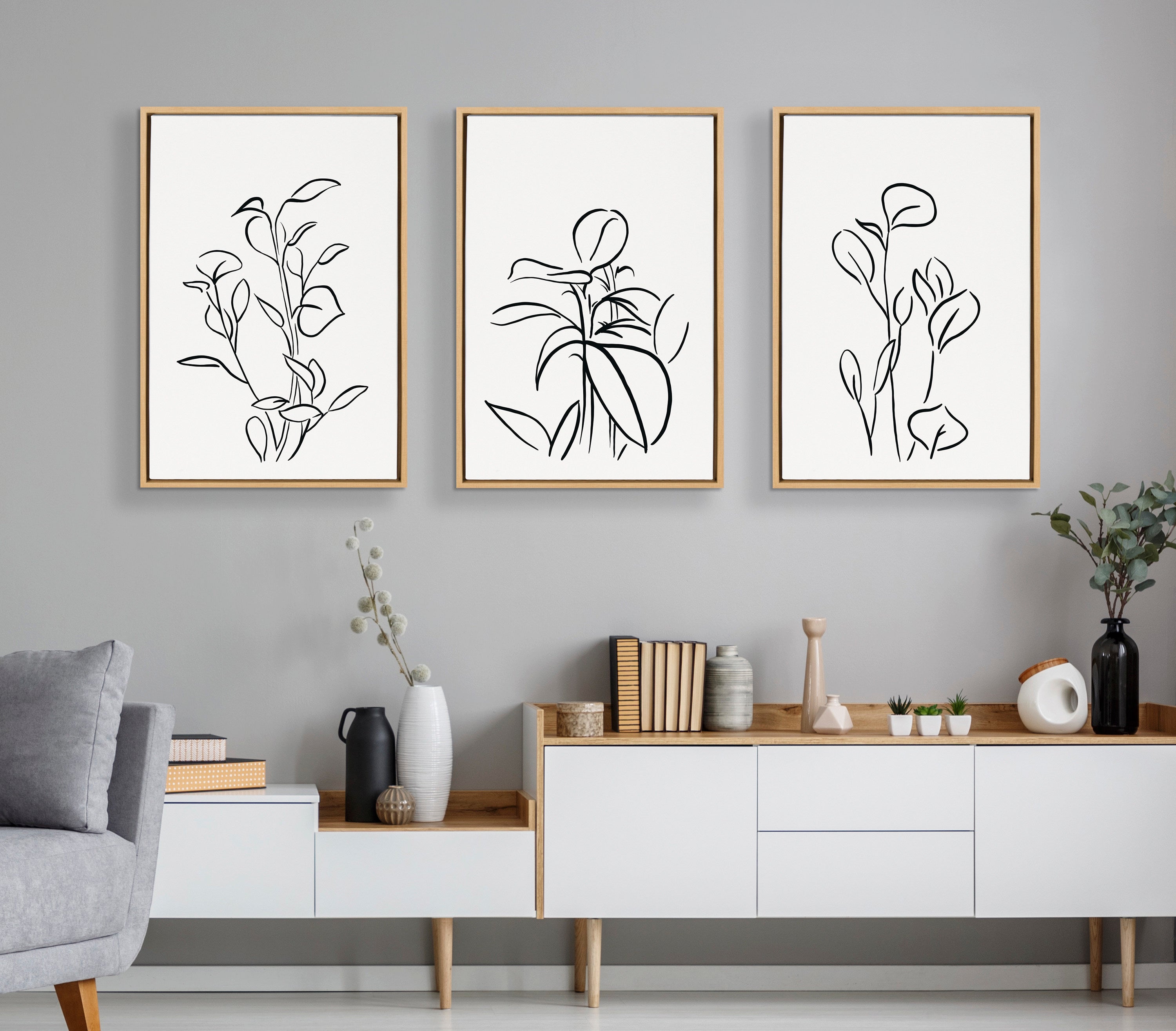 Framed Canvas Sylvie Natural 23x33 8