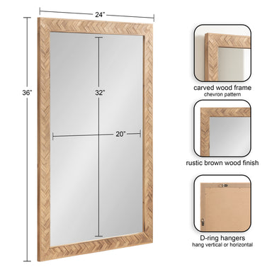 Rectangle Mirror Brown 24x36 2