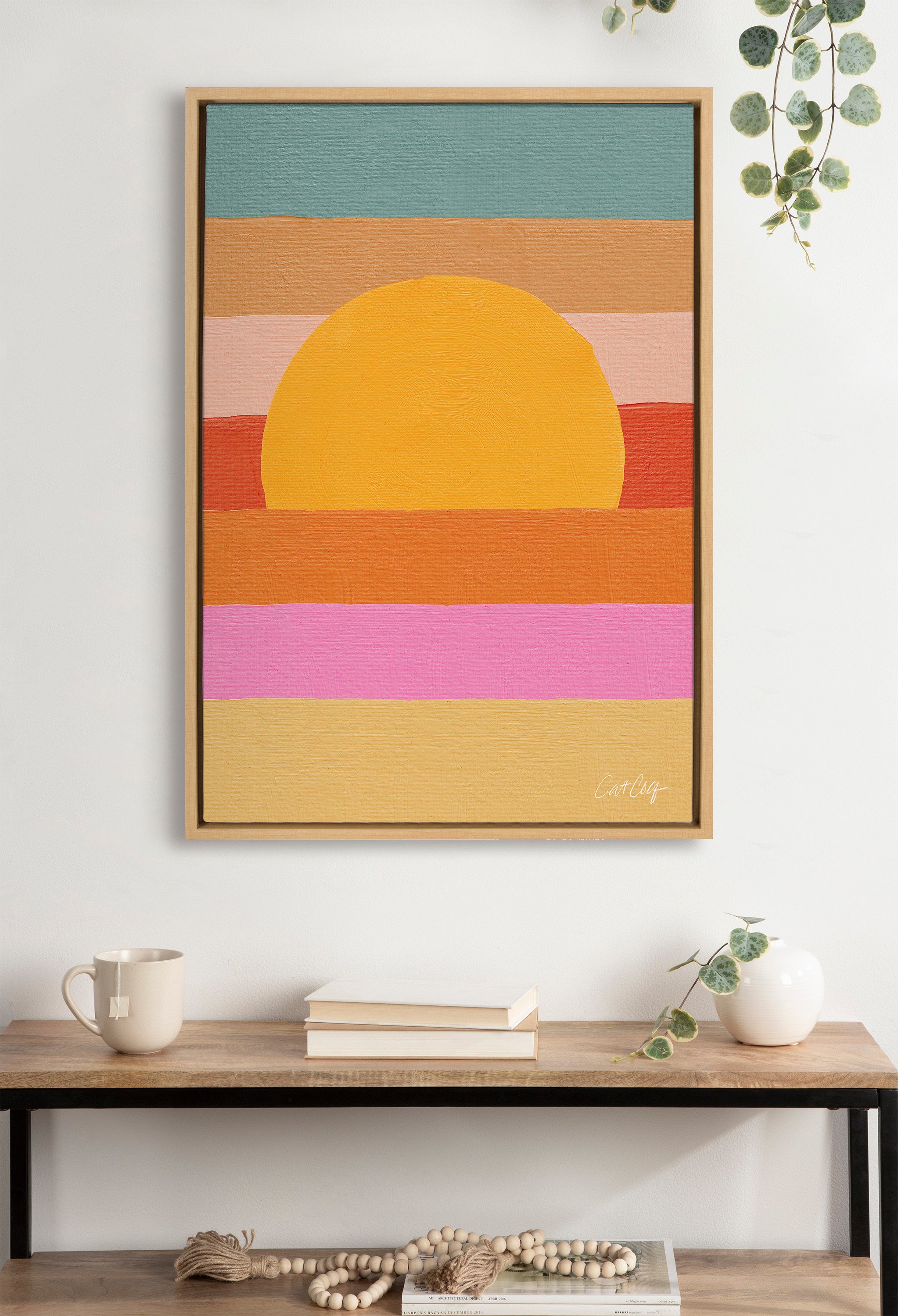 Sylvie Sunset Waves Framed Canvas by Cat Coquillette