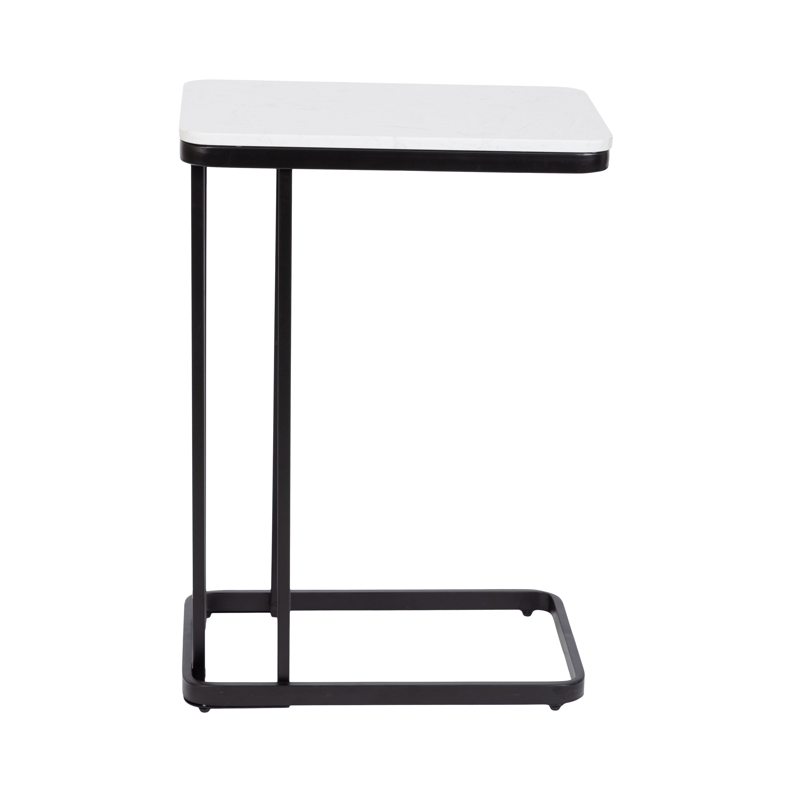 Credele Cultured Marble and Metal Accent C-Table