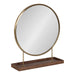 Tabletop Mirror Walnut Brown Gold 18x22 1