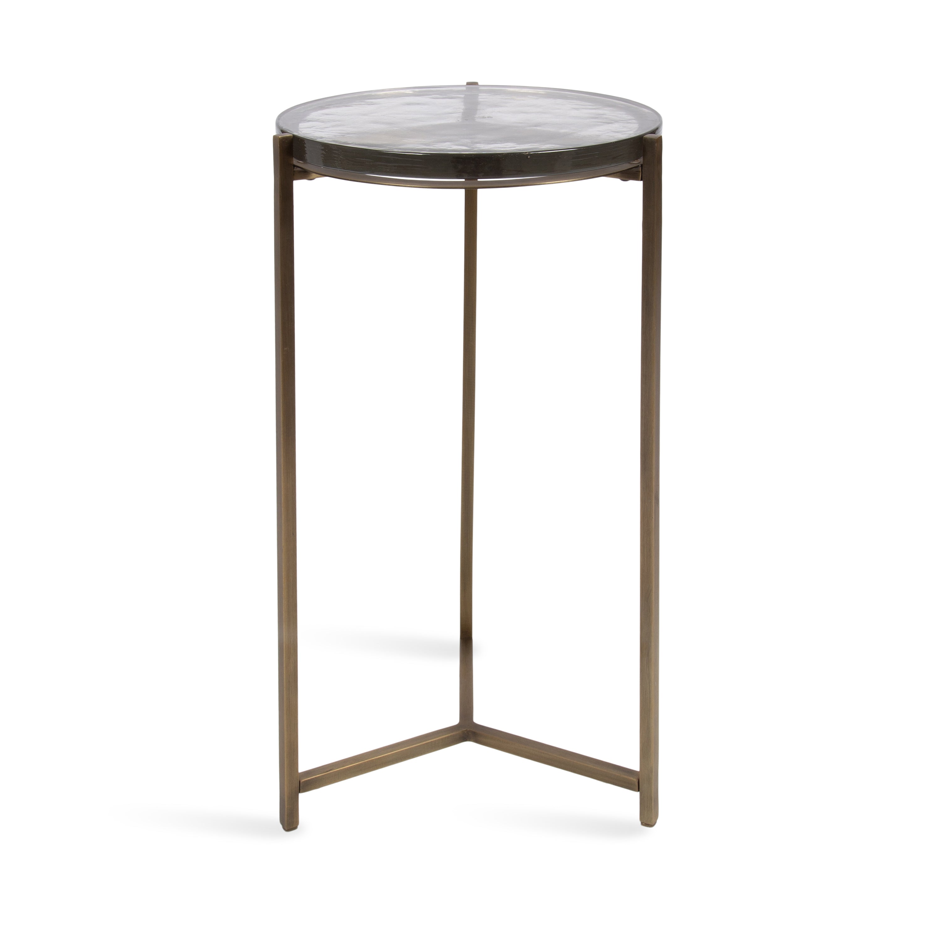 Side Table Clear Gold 13x13x24 1
