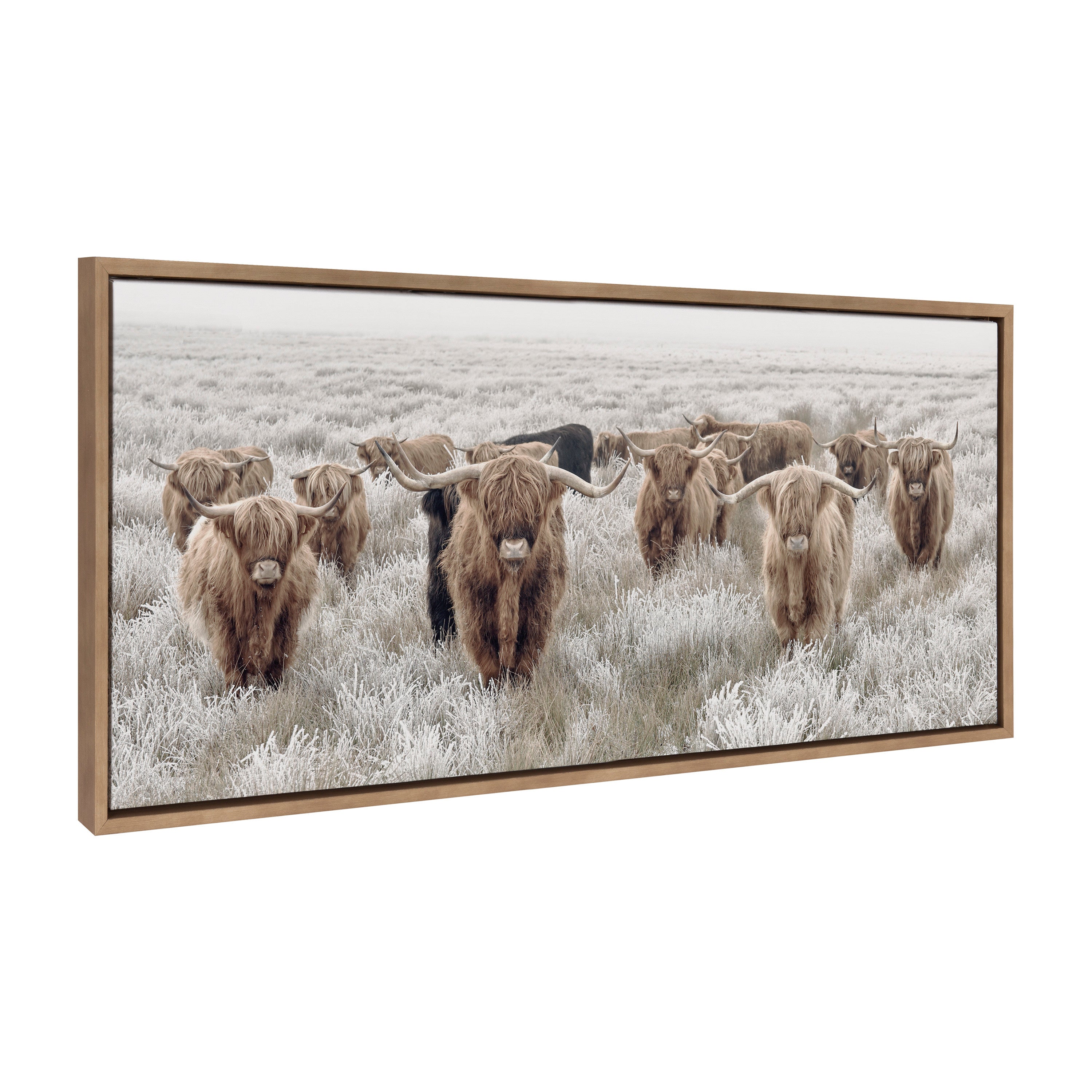 Framed Canvas Sylvie Dark Gold 18x40 1