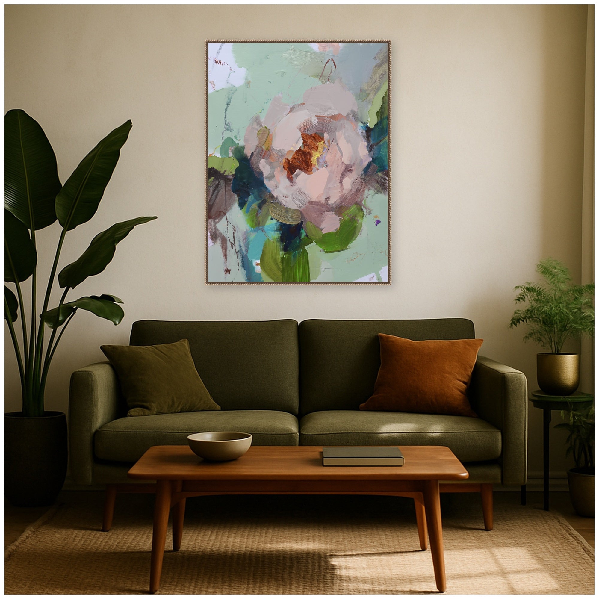 Framed Canvas 32x42 Sylvie Beaded Dark Gold 5