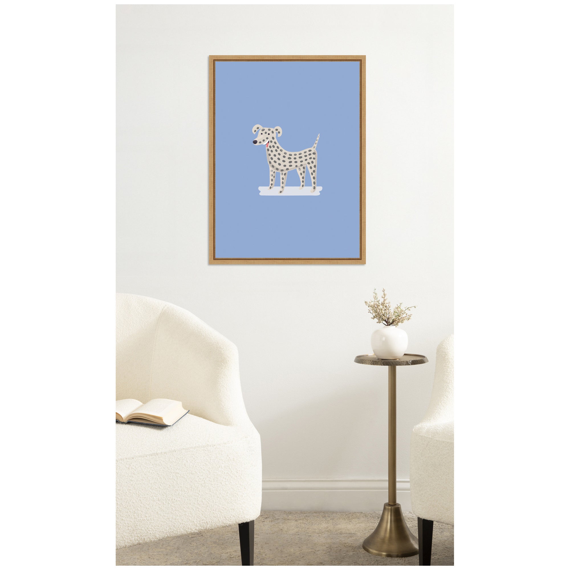 Dalmatian Dog Modern Pet Lover by Laura Moss Framed Canvas Wall Art Print
