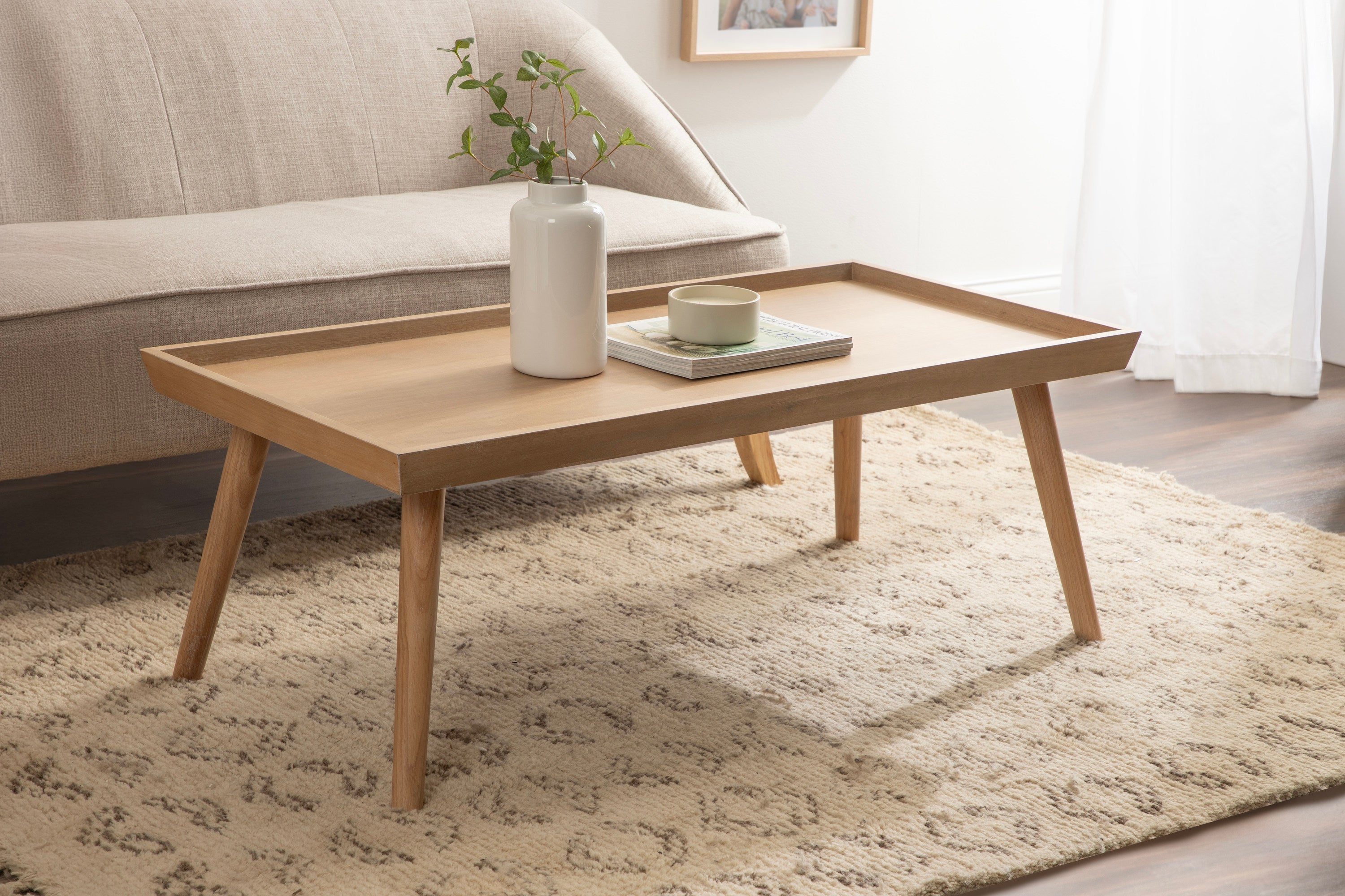 Coffee Table Natural Beige 46x22x17 7