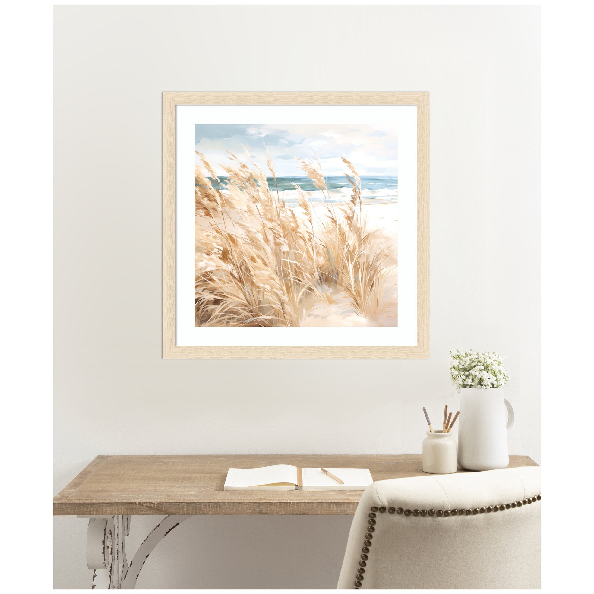Framed Art 26x26 Woodgrain Stripe Blonde 5