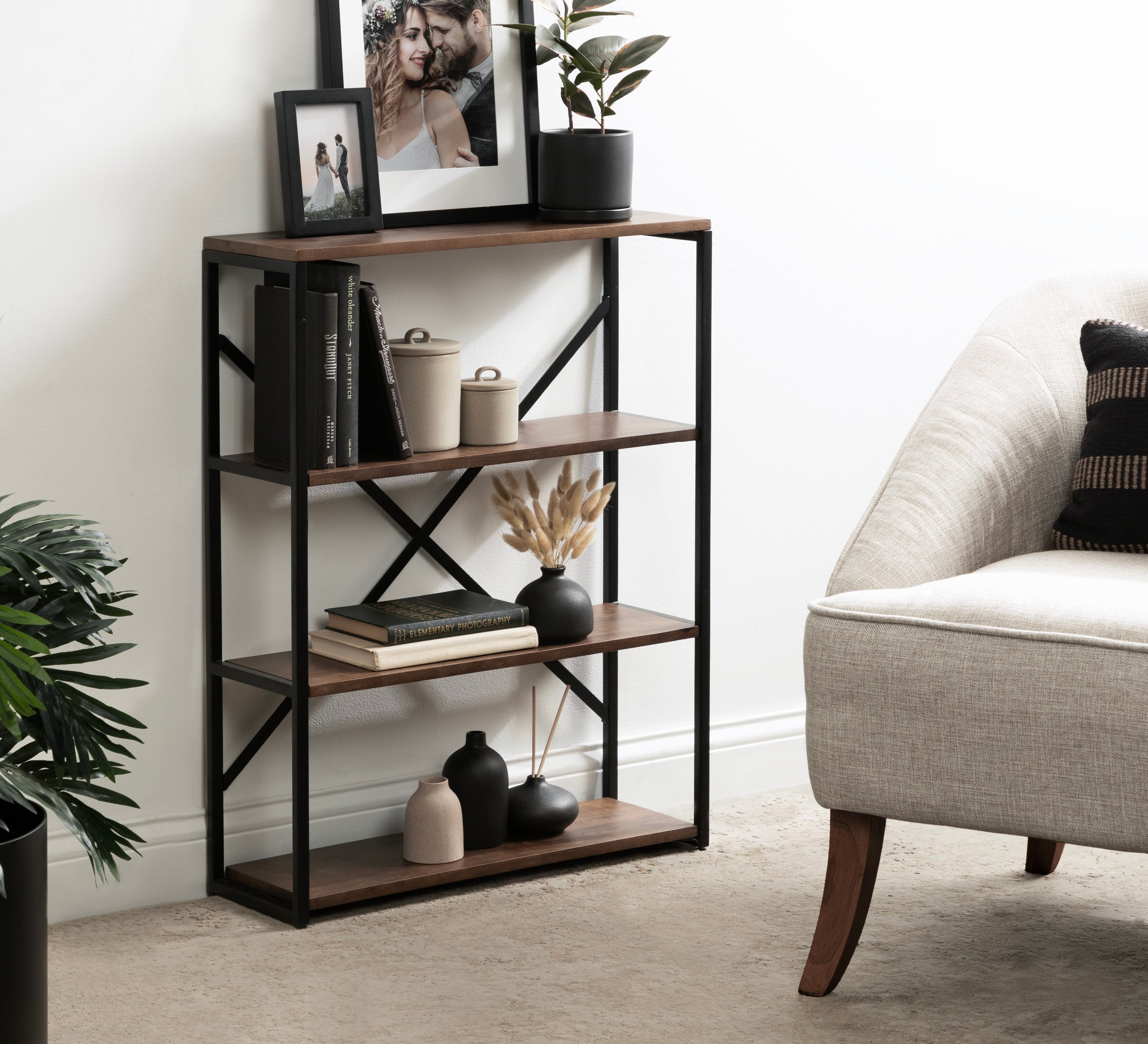 Accent Shelf Natural Black 24x32x9 8