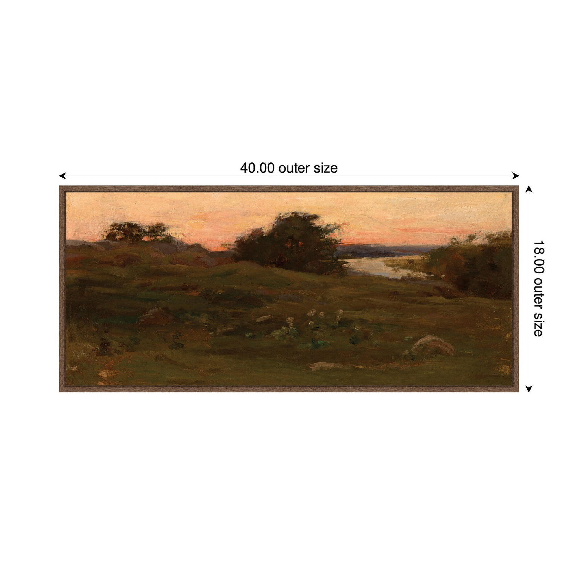 Framed Canvas 40x18 Sylvie Walnut 2