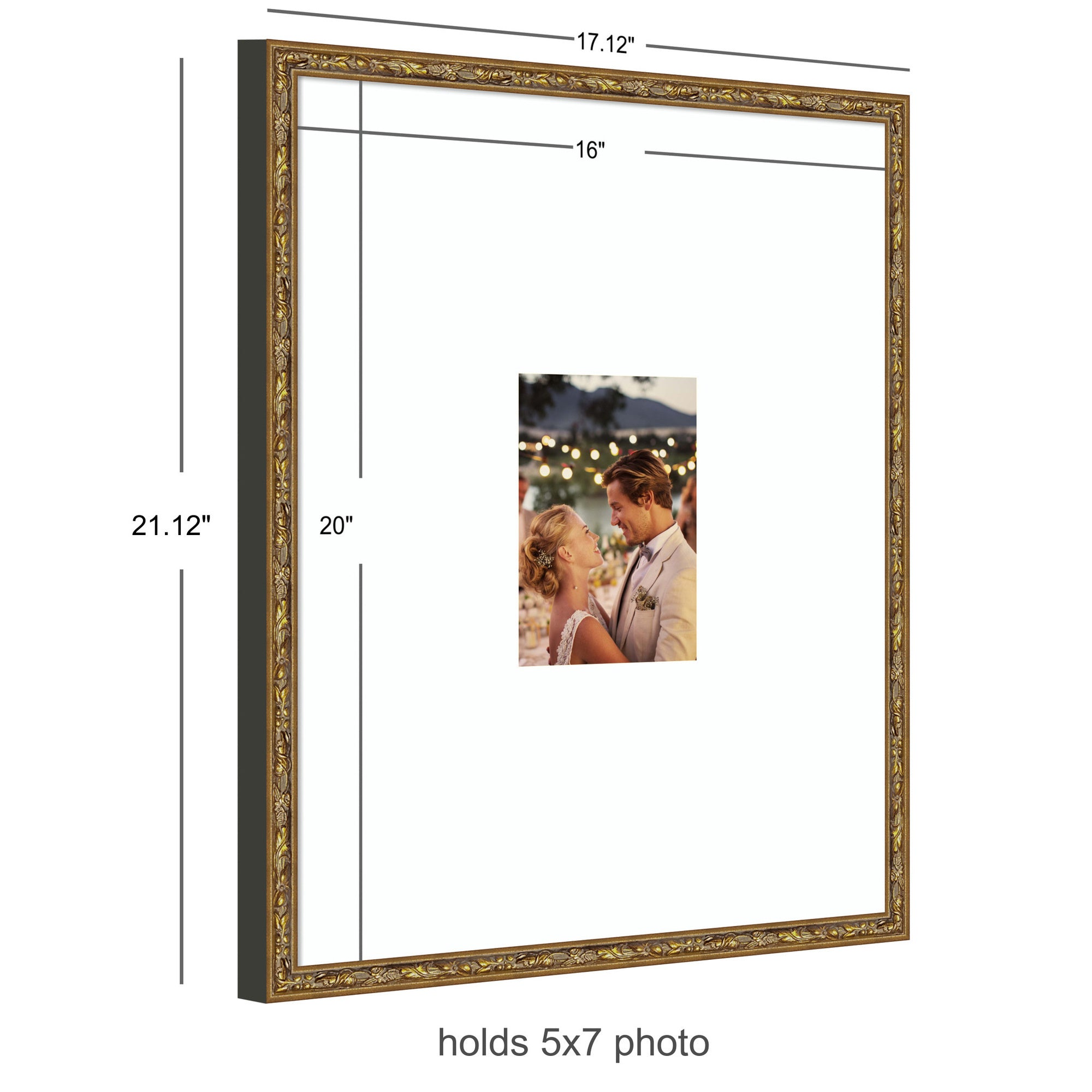 Wall Frame Belvedere Bronze 16x20 matted to 5x7 2