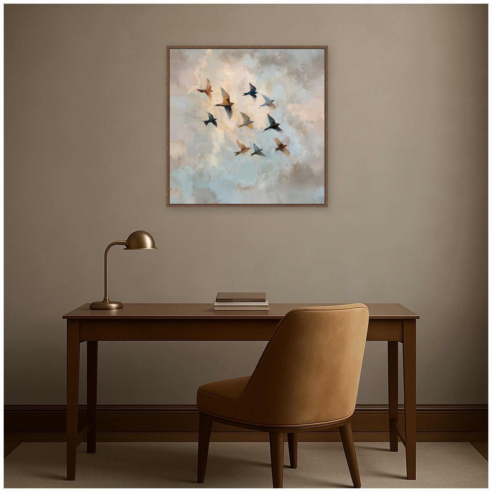 Framed Canvas 30x30 Sylvie Walnut 5