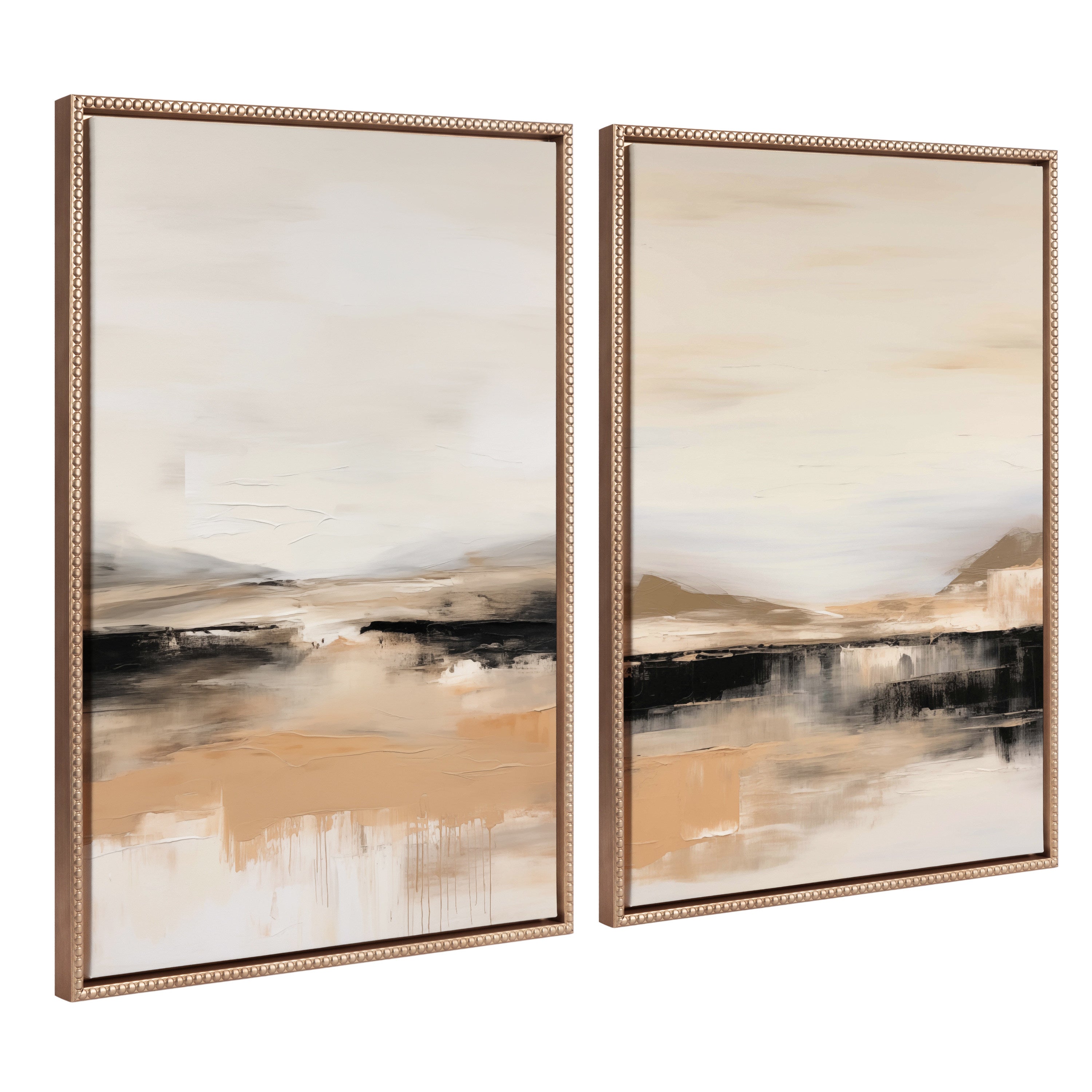 Art Set Sylvie Beaded Dark Gold 2 Piece Set 23x33 2