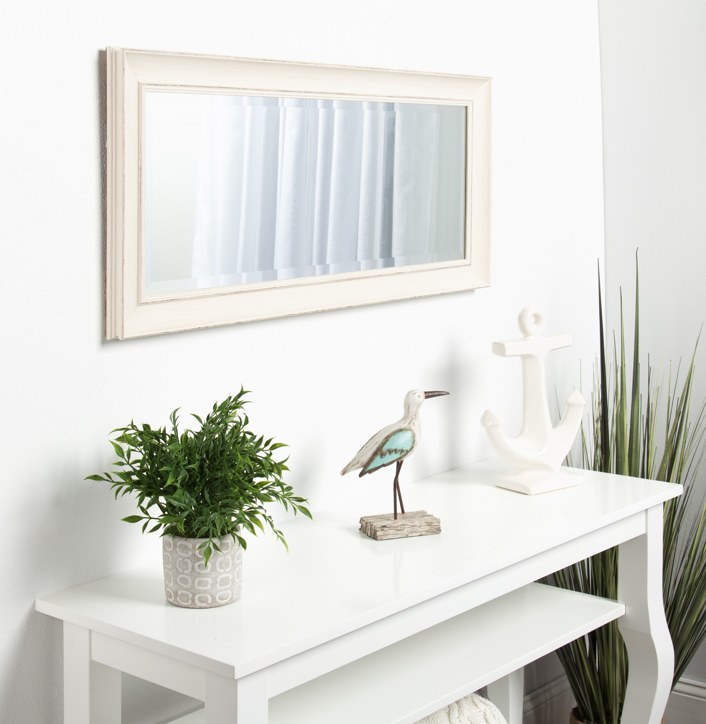 Rectangle Mirror White 16x36 7
