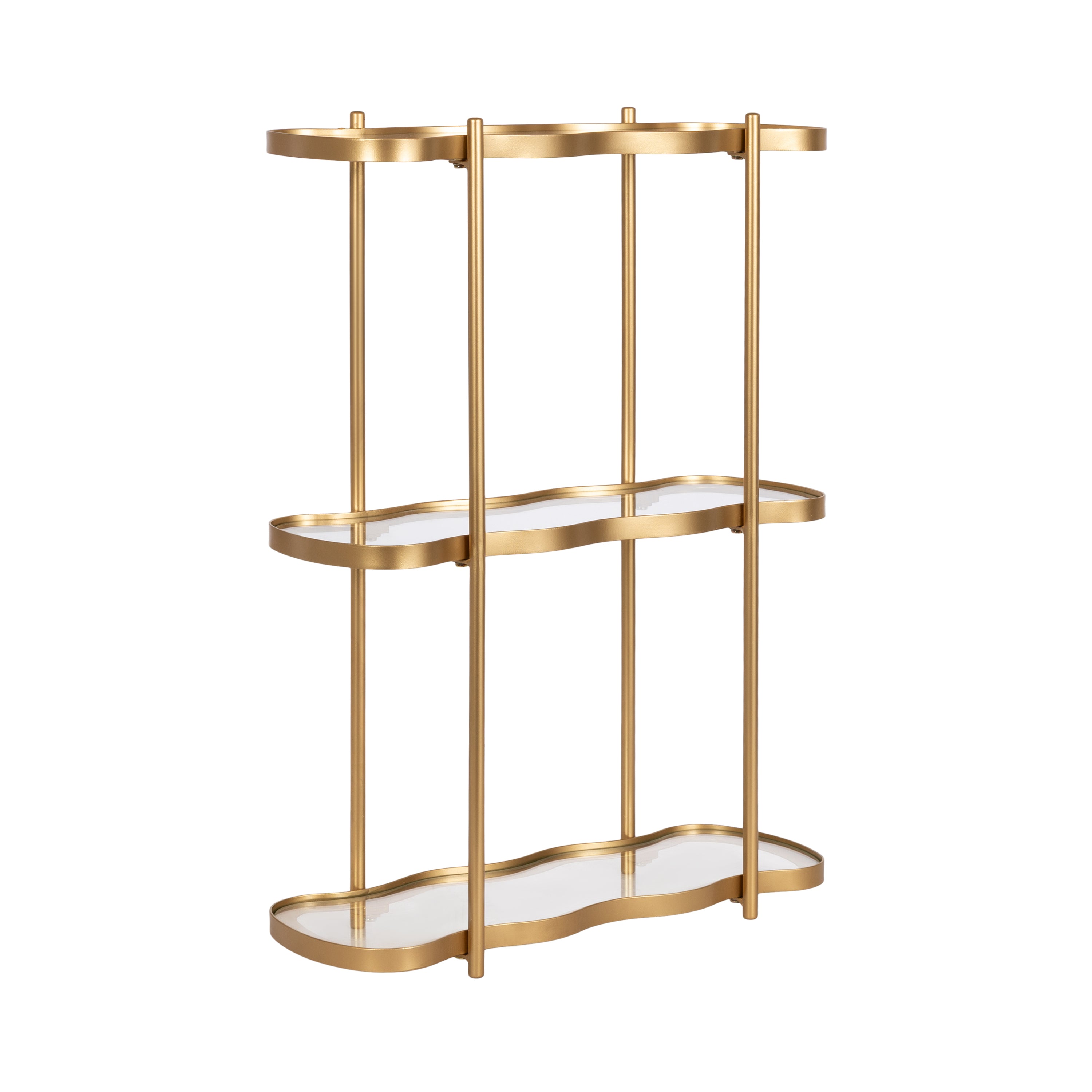 Curventi Tiered Wall Shelf Glass and Metal