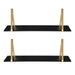 Floating Shelf Black Gold 2 Pk-28" 5