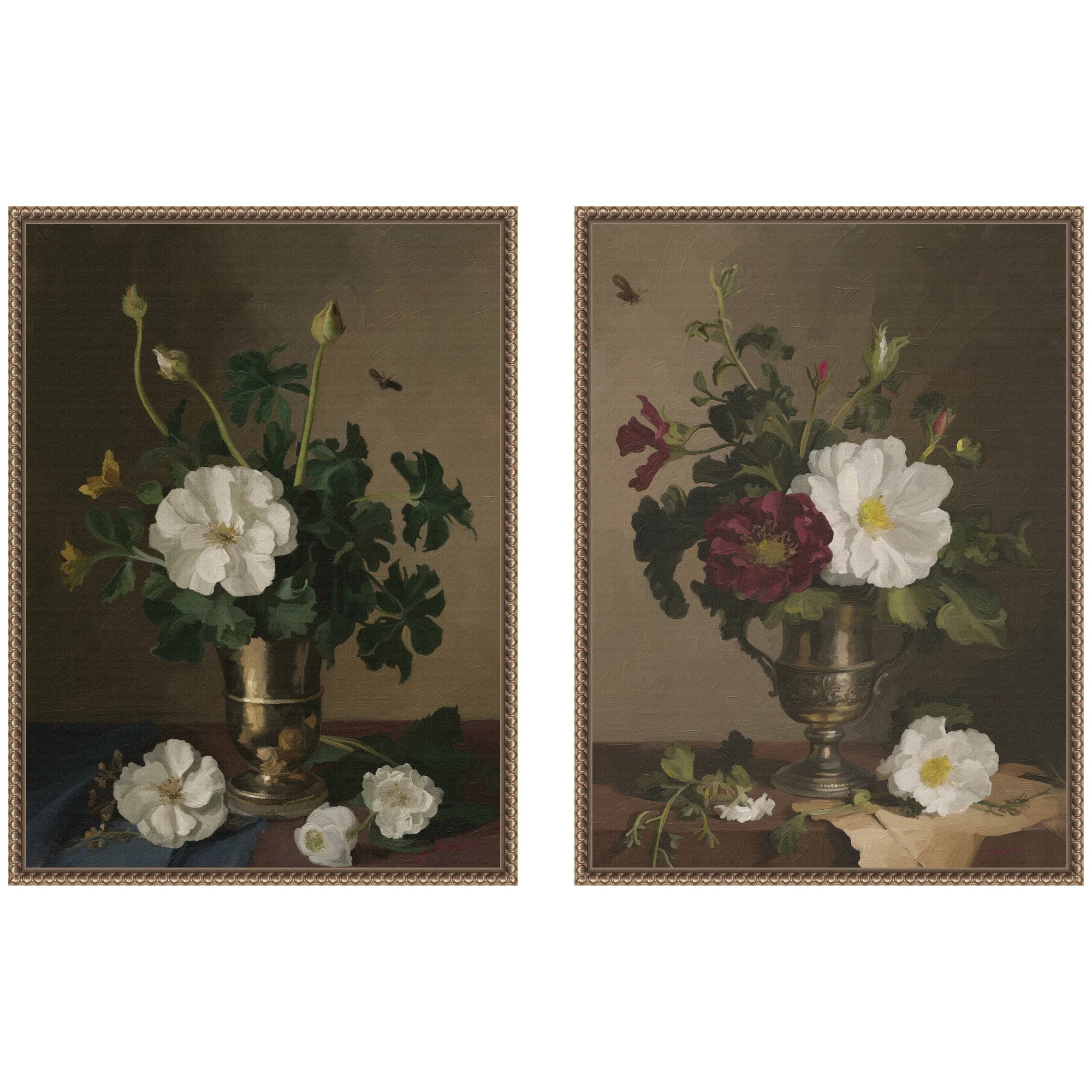 Art Set 2 Piece Set 18x24 Sylvie Beaded Dark Gold 1