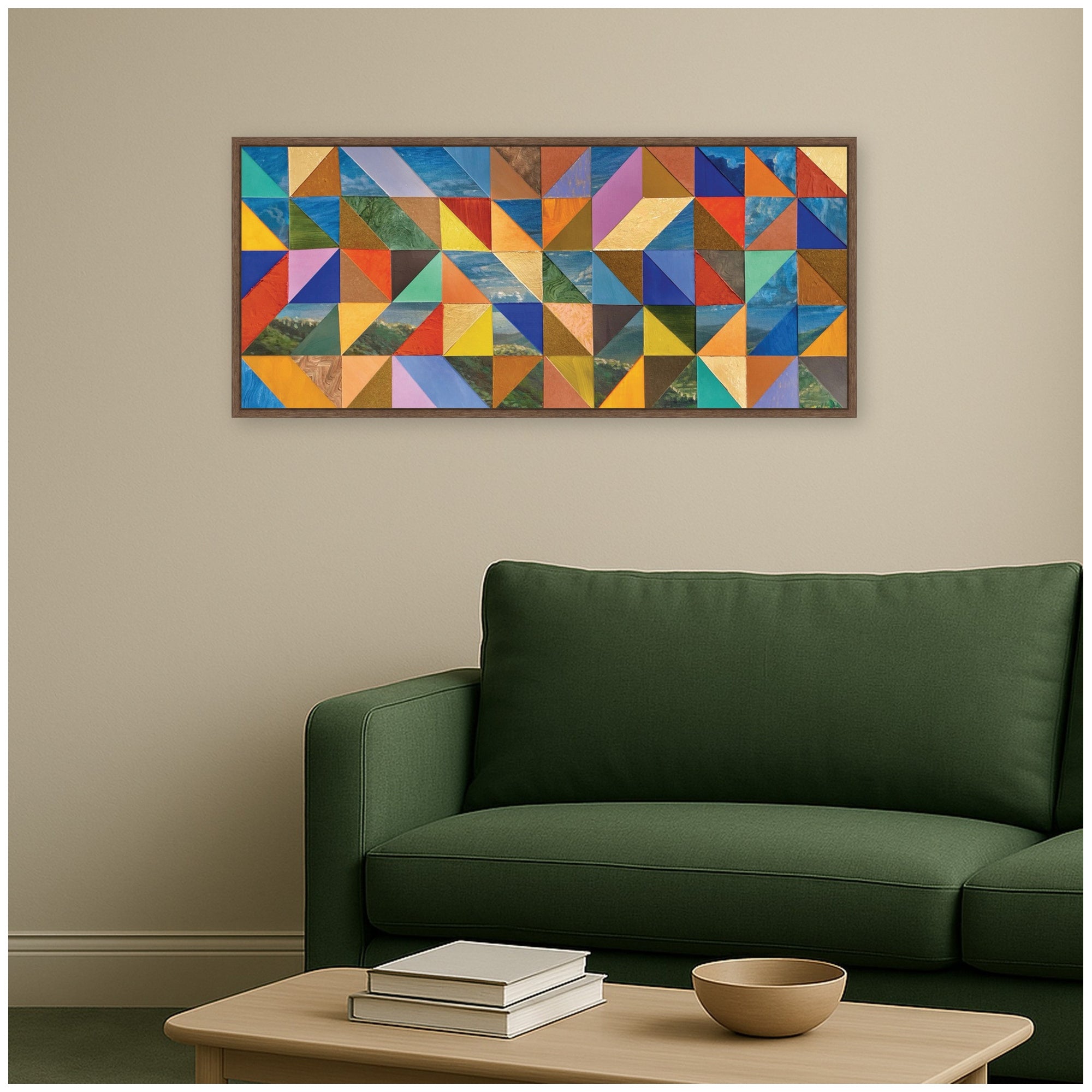 Framed Canvas 40x18 Sylvie Walnut 5