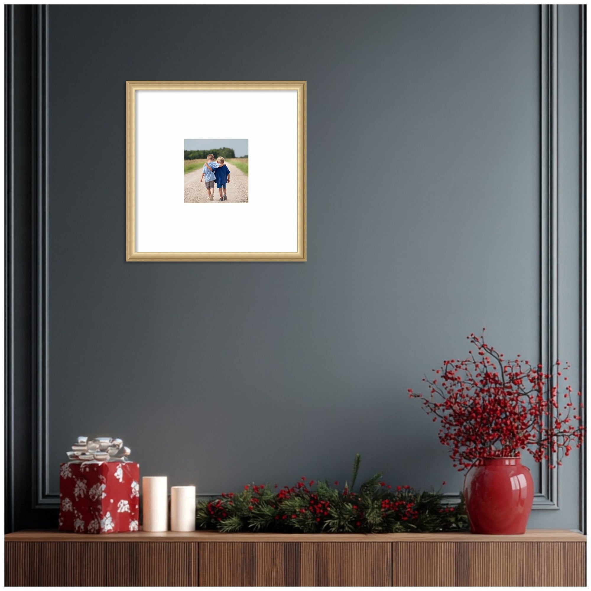 Wall Frame Florence Gold 20x20 matted to 8x8 6