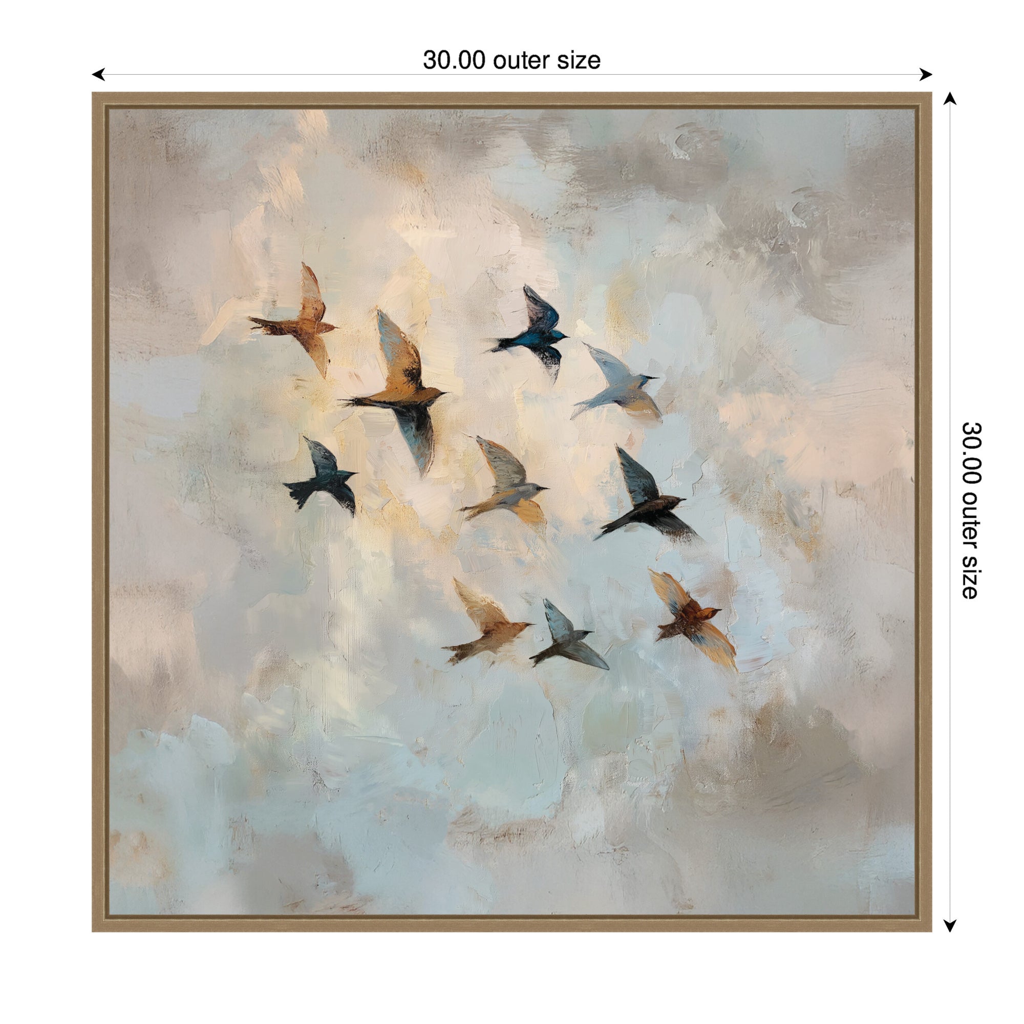 Framed Canvas 30x30 Sylvie Dark Gold 2