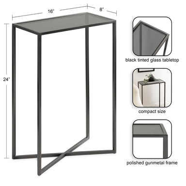 Side Table Black Pewter 16x8x24 2