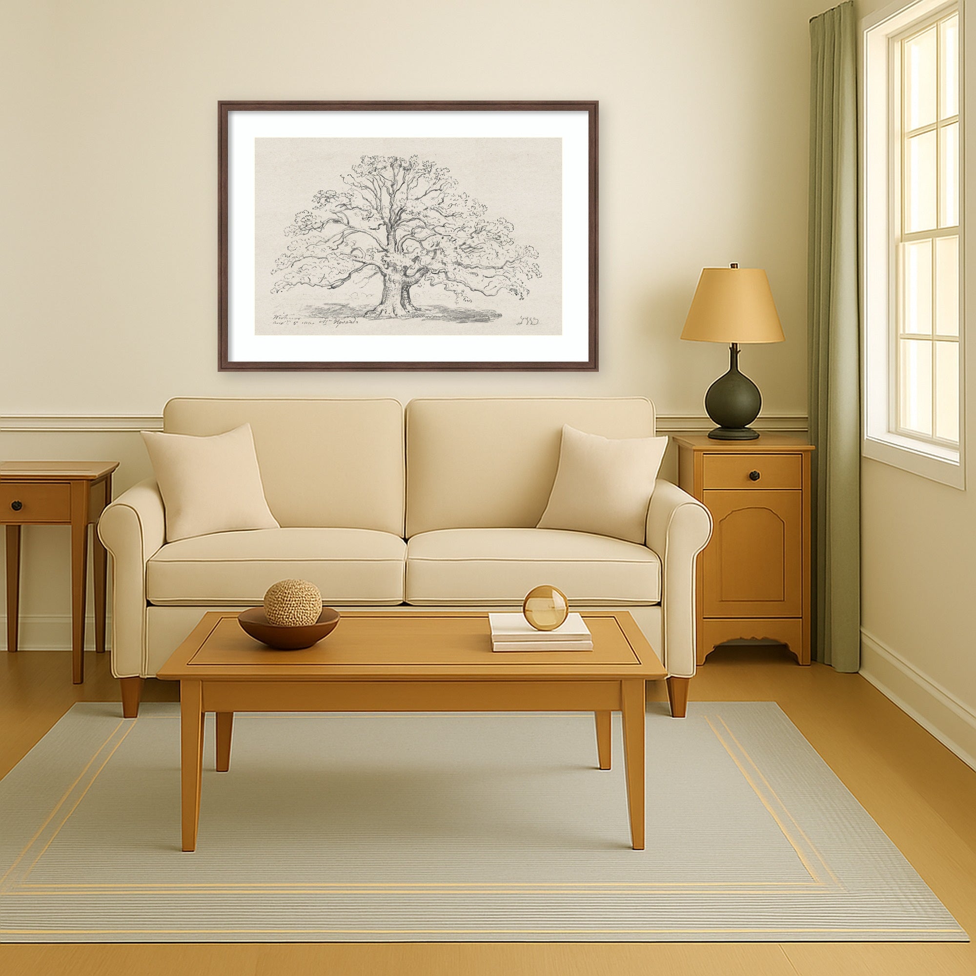 Framed Art 42 x 30 Florence Medium Brown 7