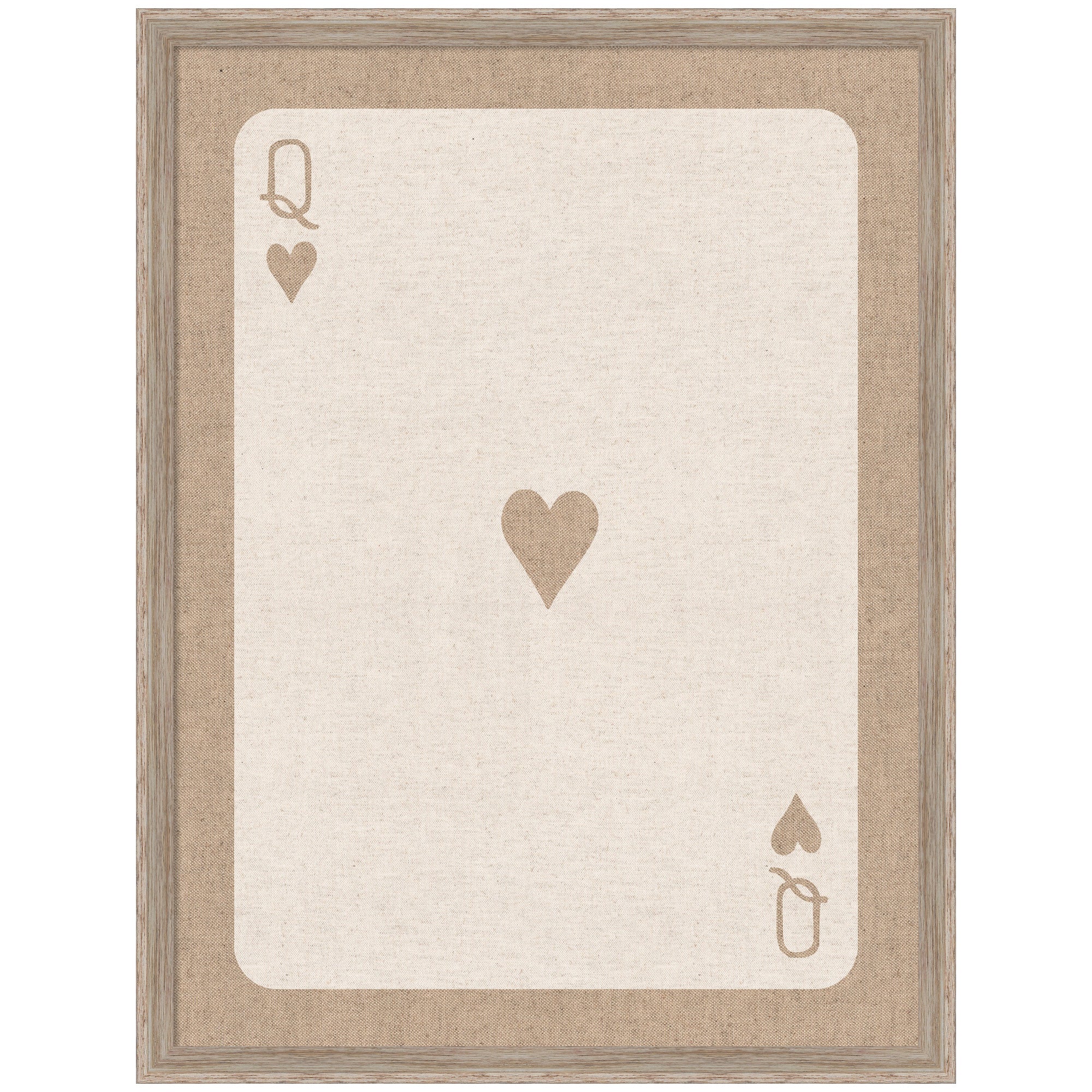 Framed Fabric Pinboard Queen of Hearts Linen Texture Wall Organization