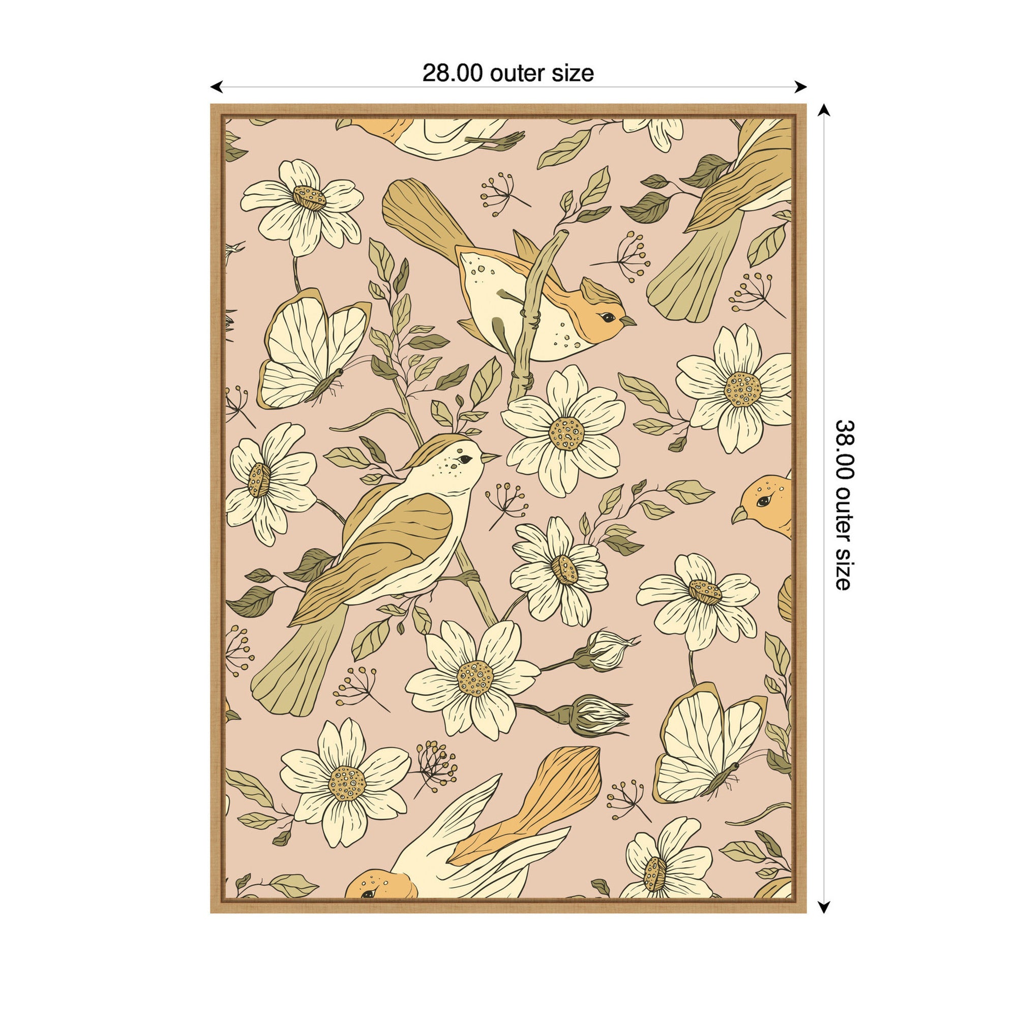 Sparrows by Laura Moss Framed Canvas Wall Art Print