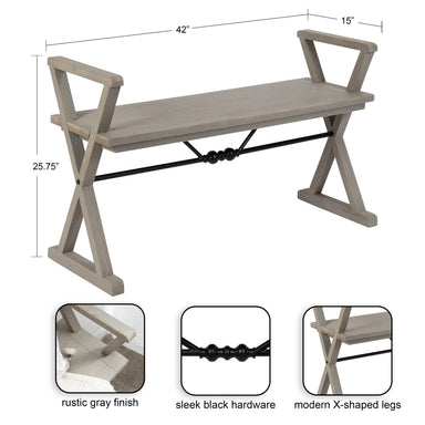 Bench Gray 43x15x26 2