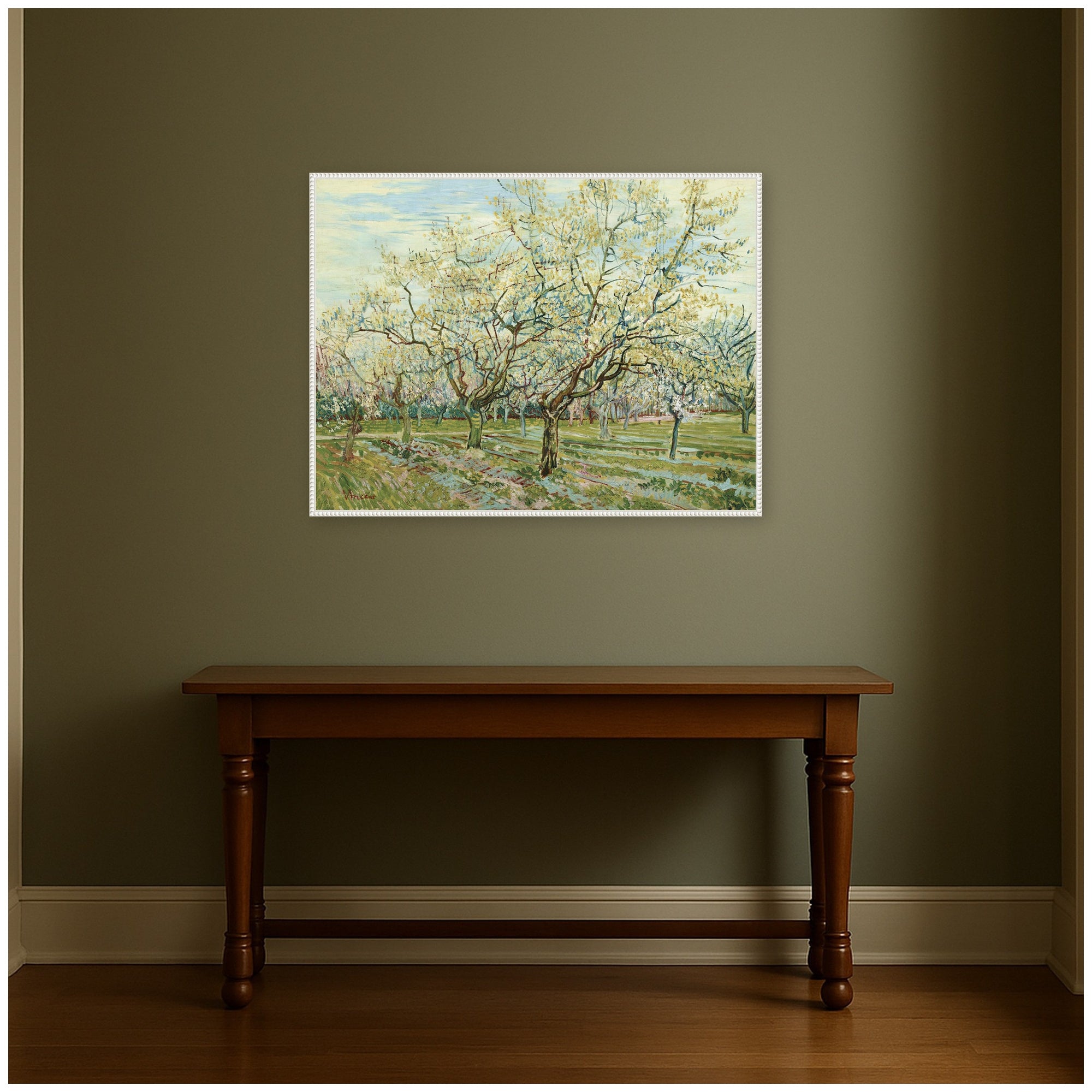 Framed Canvas 42x32 Sylvie Beaded White 6