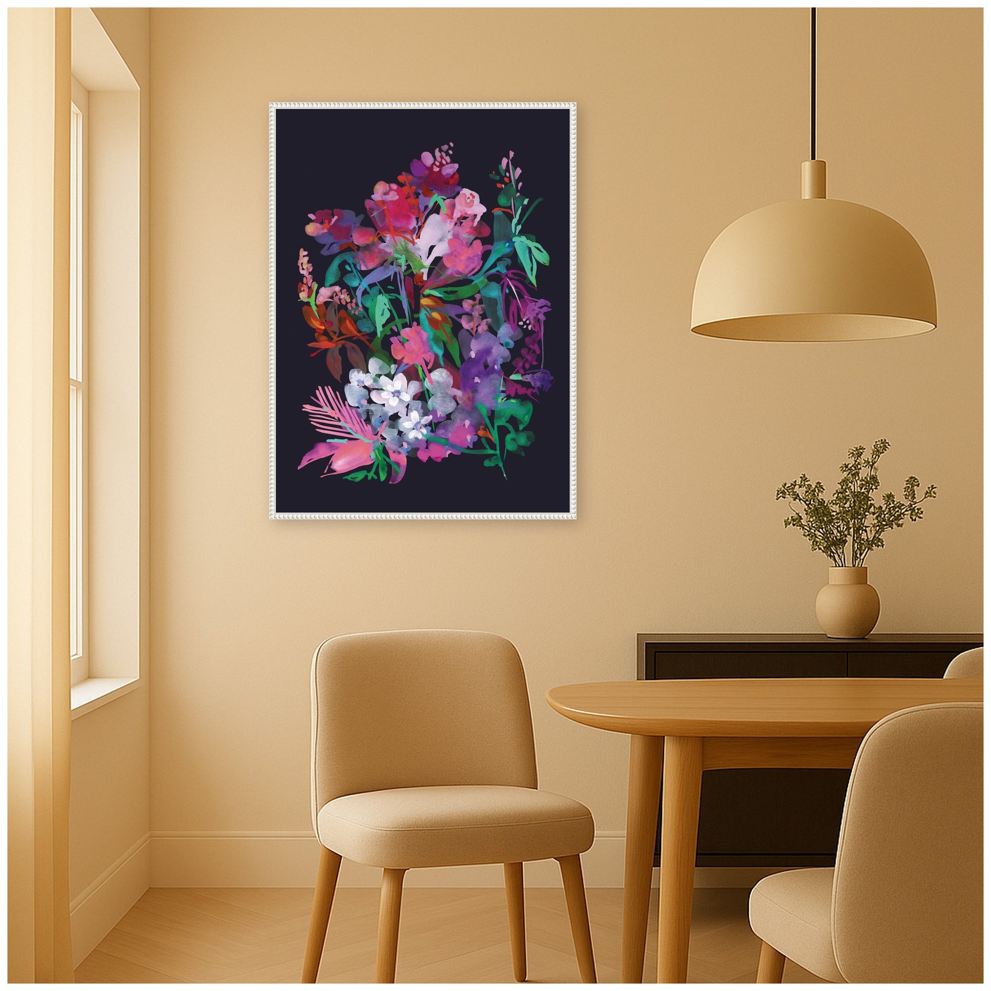 Framed Canvas 28x38 Sylvie Beaded White 6