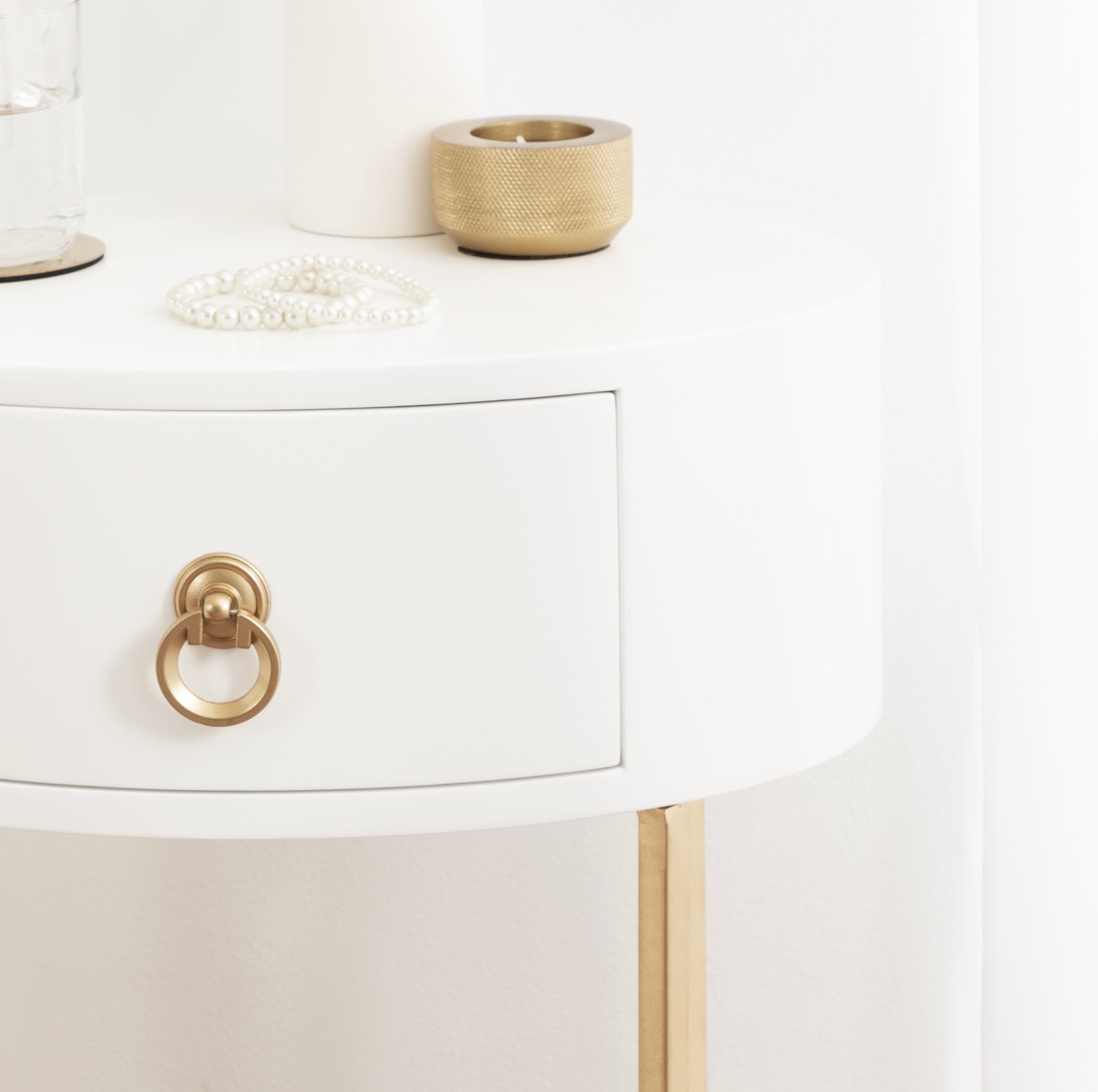 Decklyn Glam Oval Side Table
