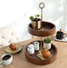Tiered Tray Walnut Brown Gold 13x13x20 7