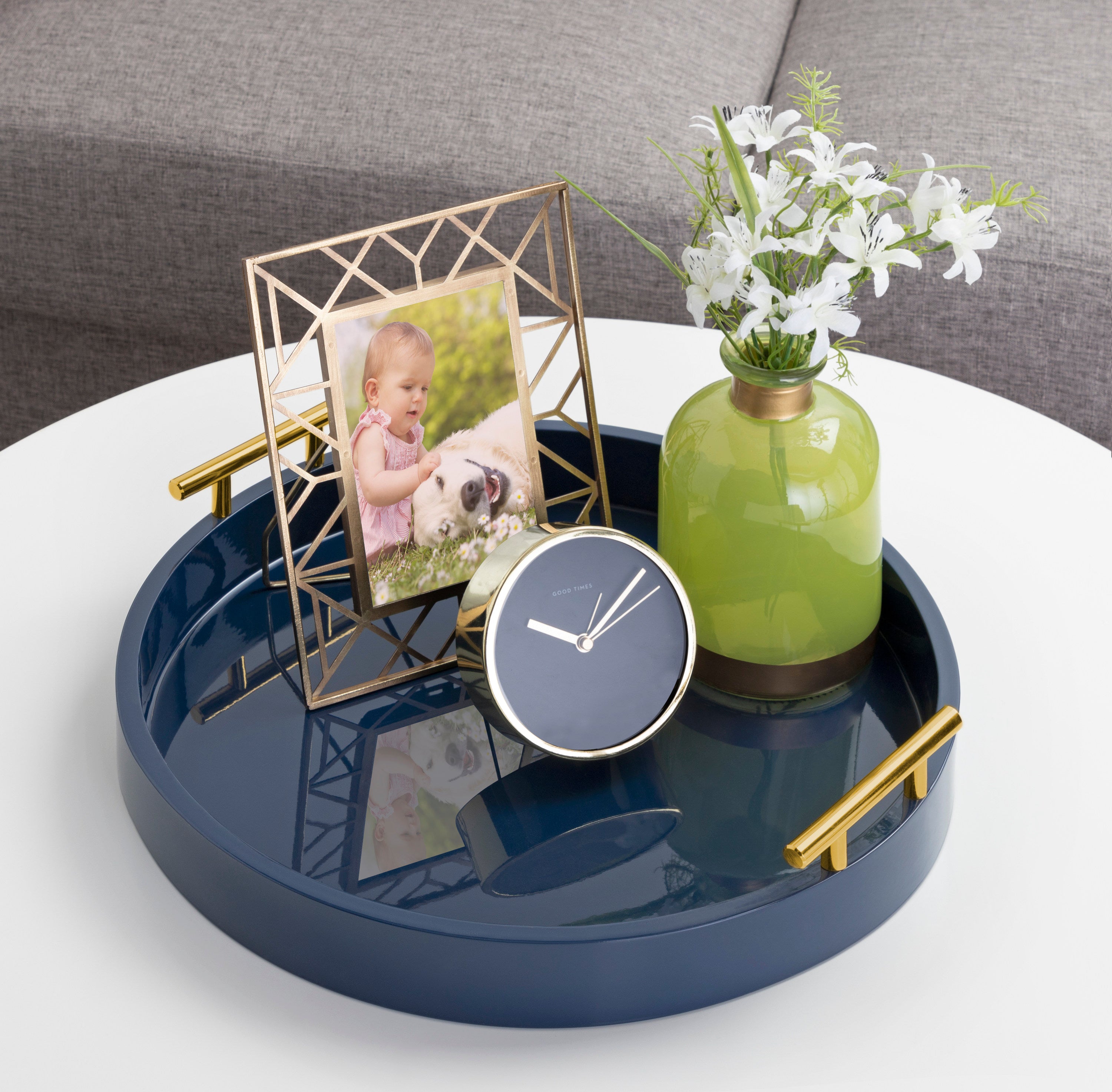 Single Tray Navy Blue 15.5" Diameter 5