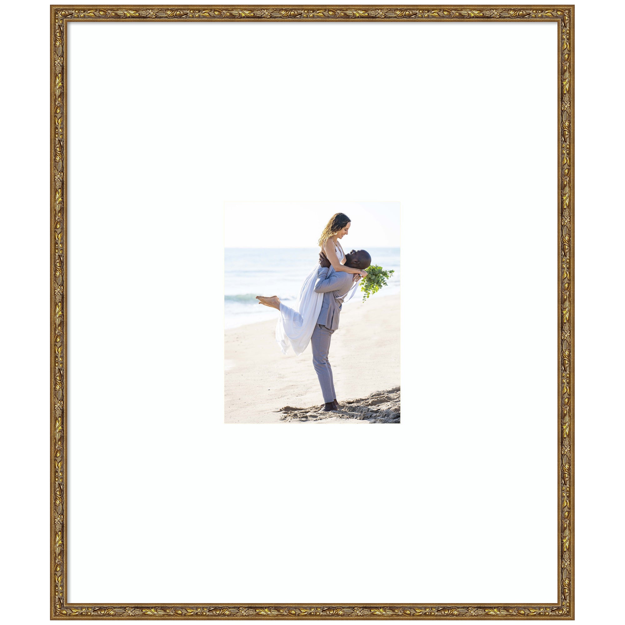 Wall Frame Belvedere Bronze 22x26 matted to 8x10 1