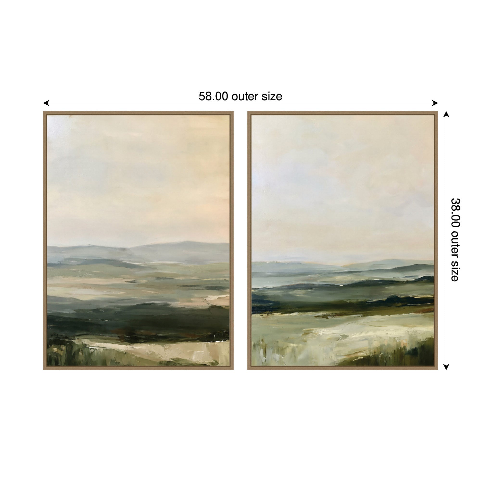 Framed Canvas Sylvie Dark Gold 2 Piece Set 28x38 2