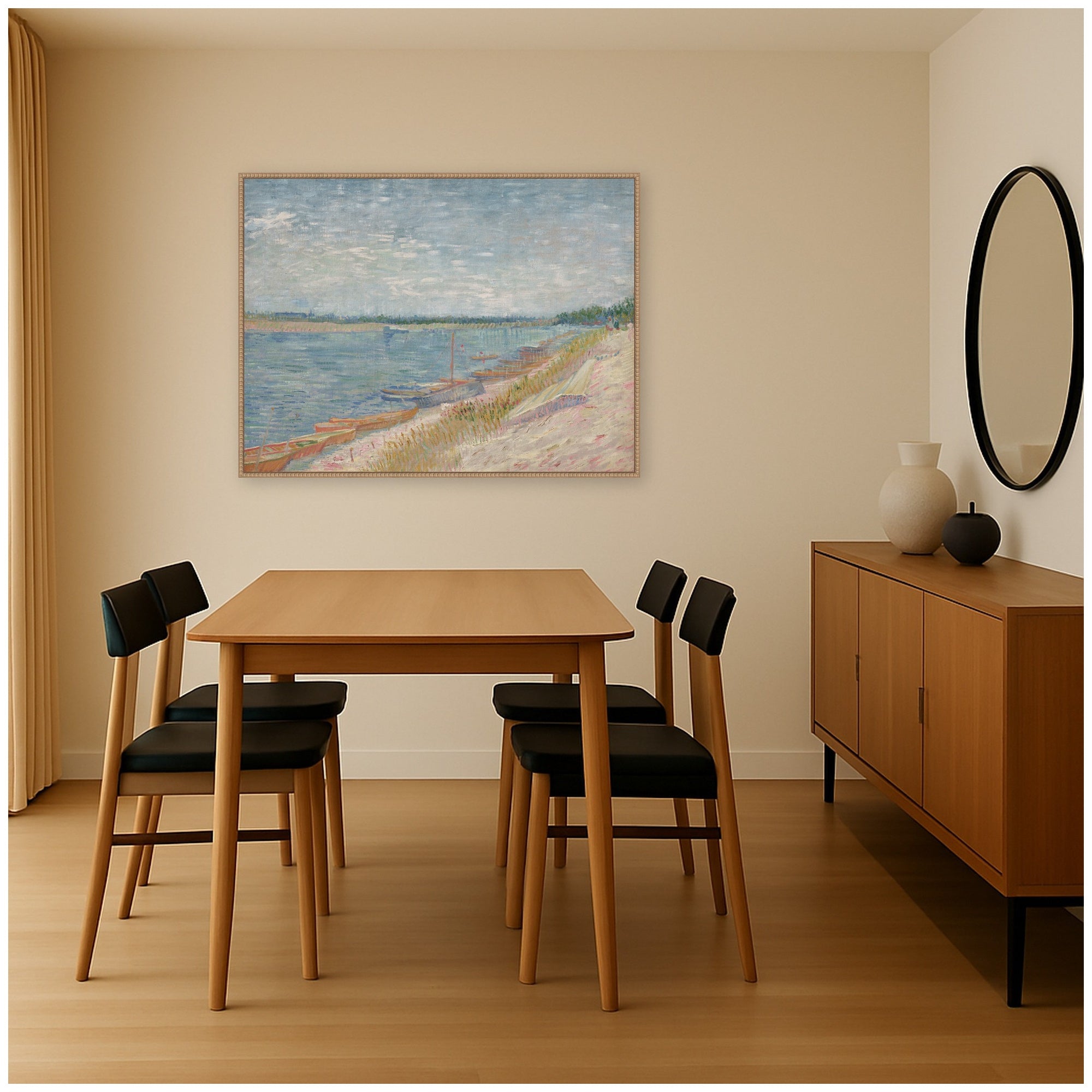Framed Canvas Sylvie Beaded Rustic Natural 42x32 5