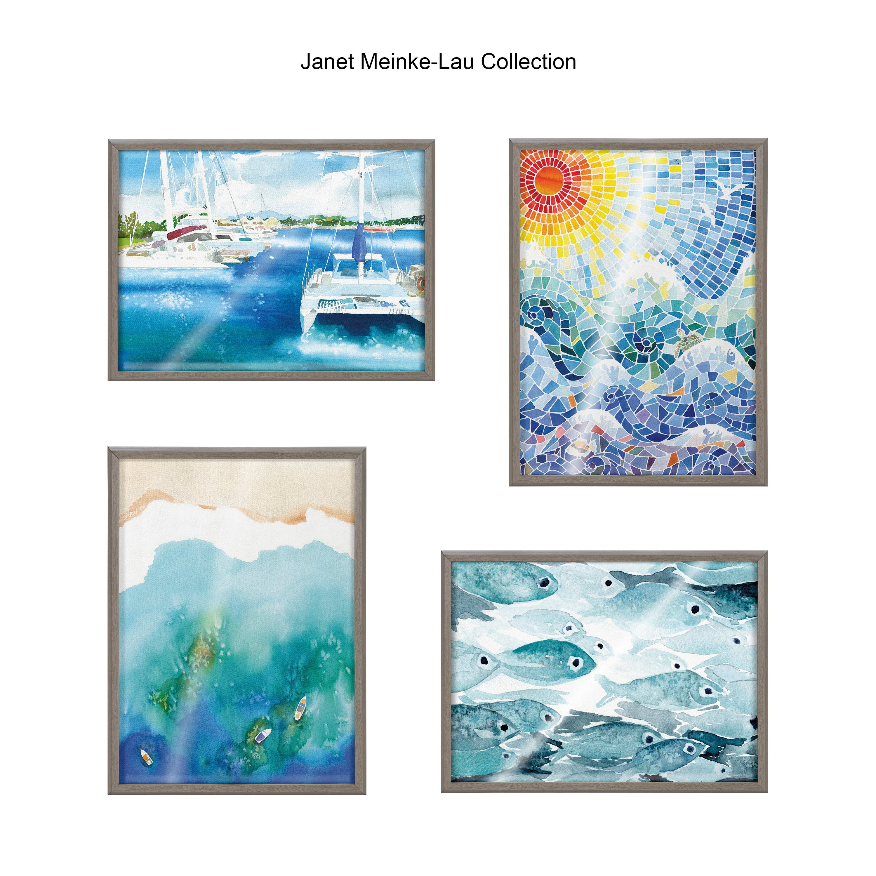 Blake Summer is for Sailing Framed Printed Glass by Janet Meinke-Lau