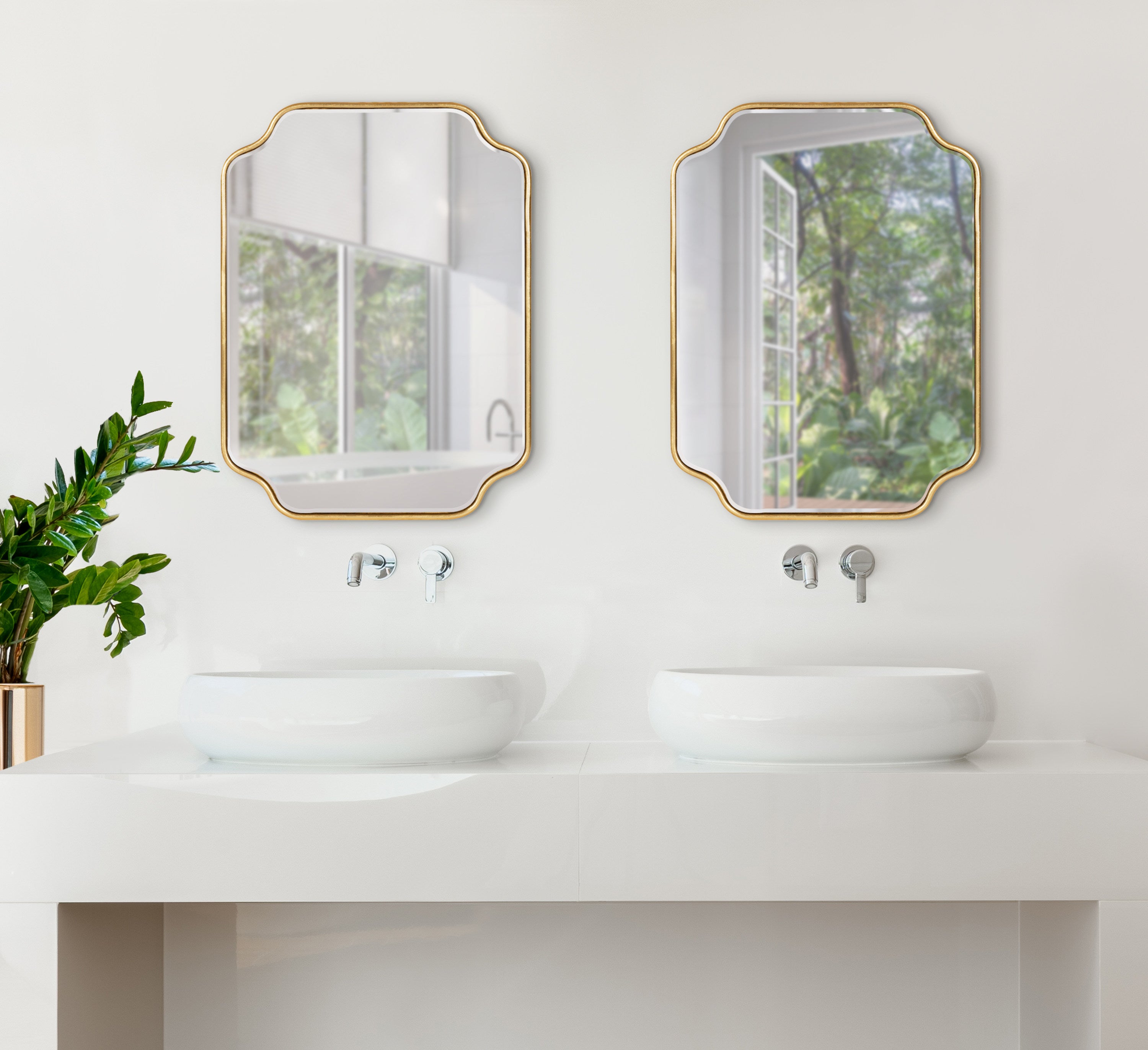 Scallop Mirror 18x24 Gold 6