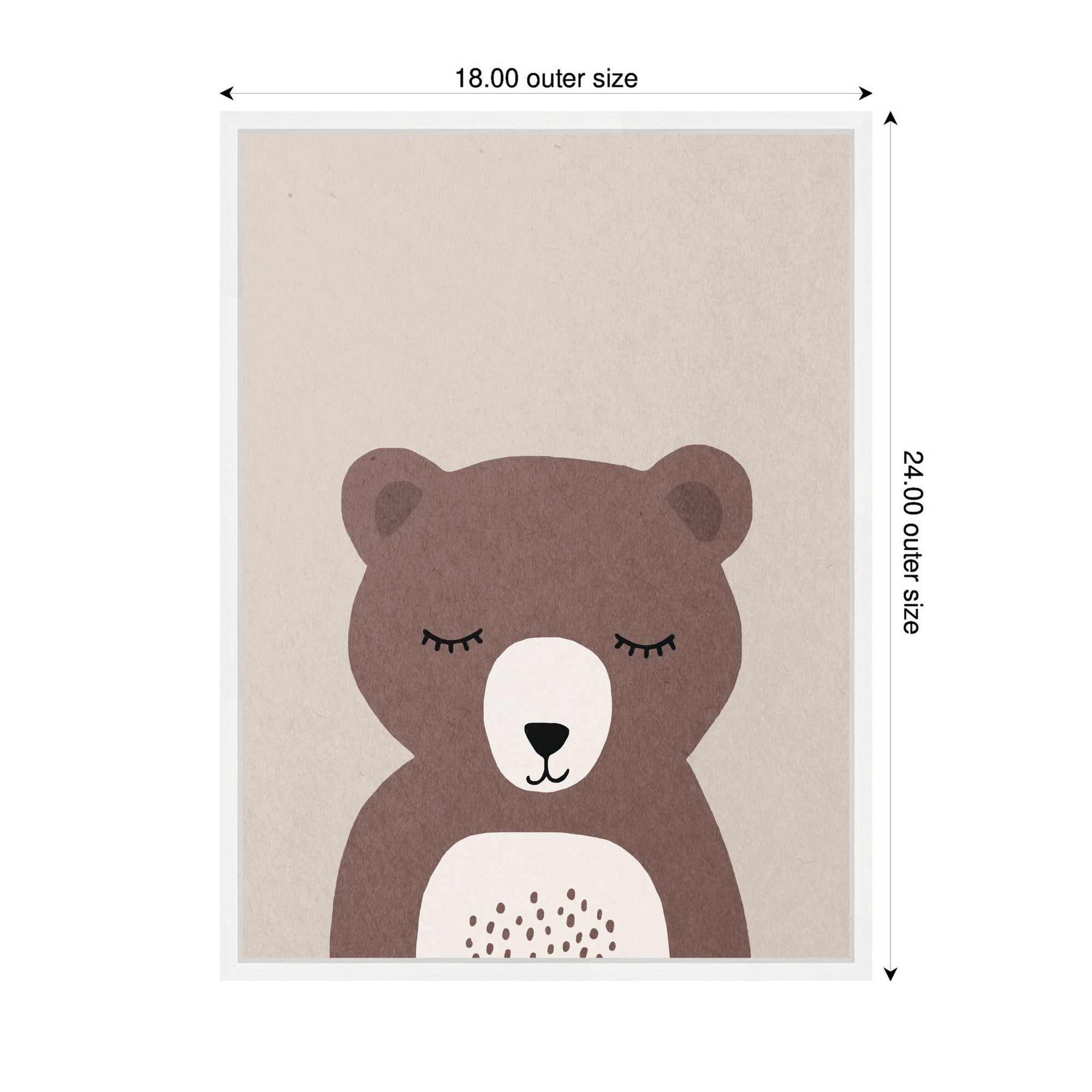 Bear by July Art Prints Framed Canvas Wall Art Print