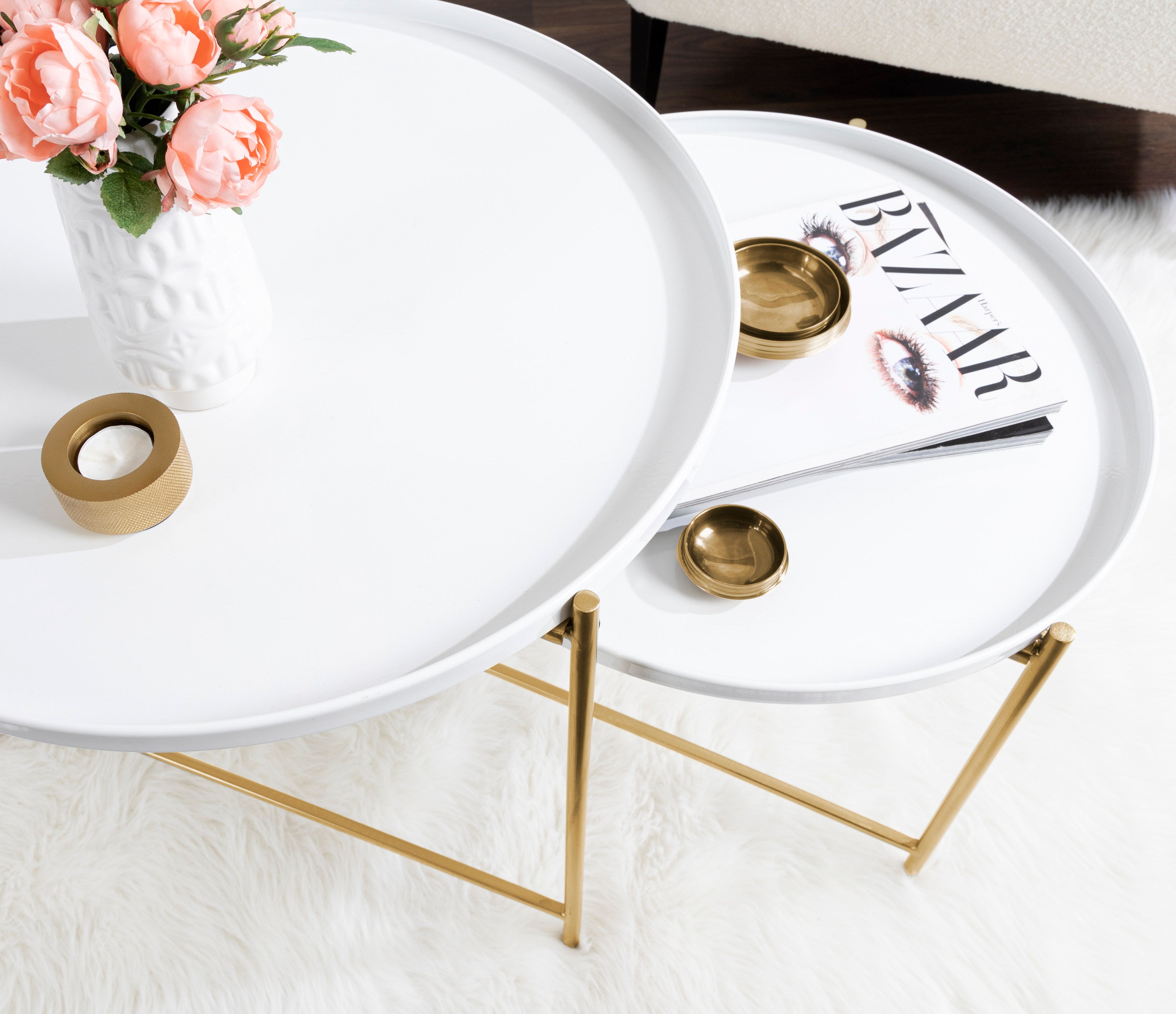 Nesting Table White Gold 2 Piece 8