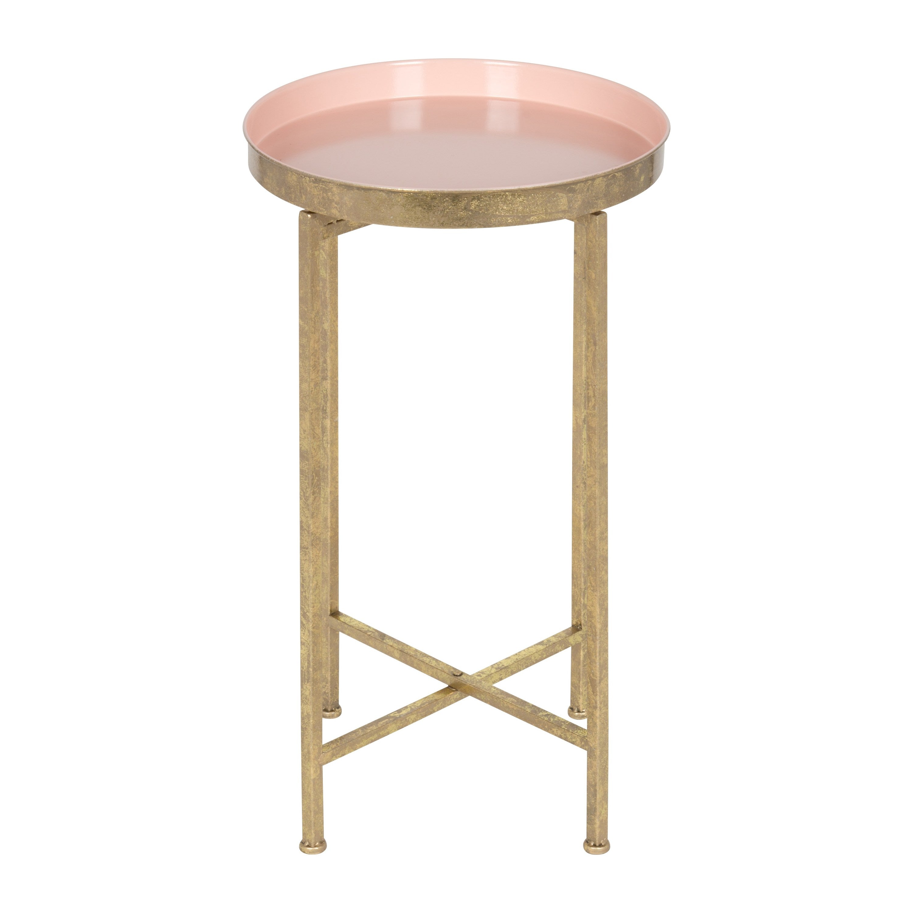 Tea Table Gold Pink 14x14x26 2